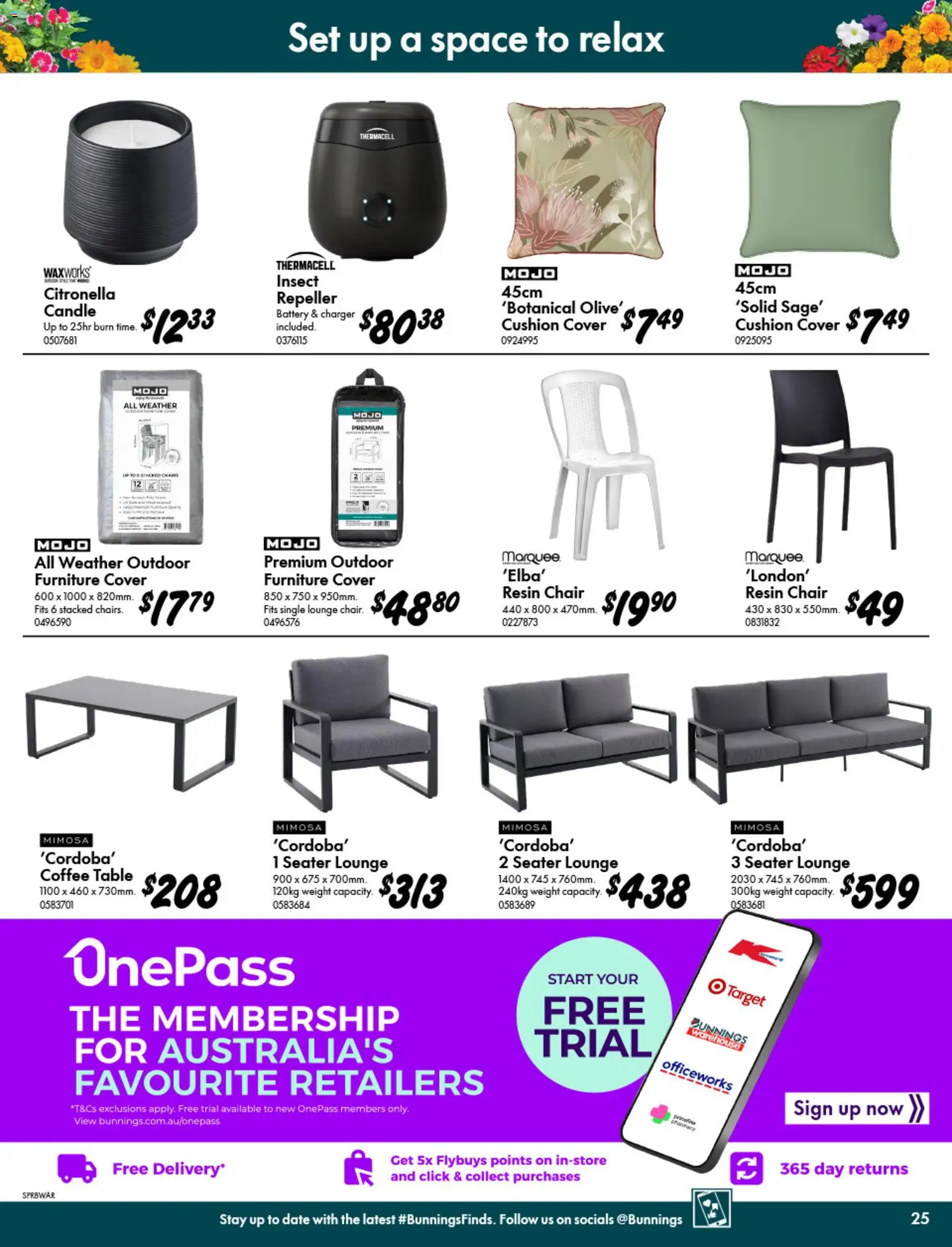 Bunnings Warehouse catalogue - valid from 09/09/2026 | Page: 25 | Products: Coffee table, Chair, Battery, Coffee