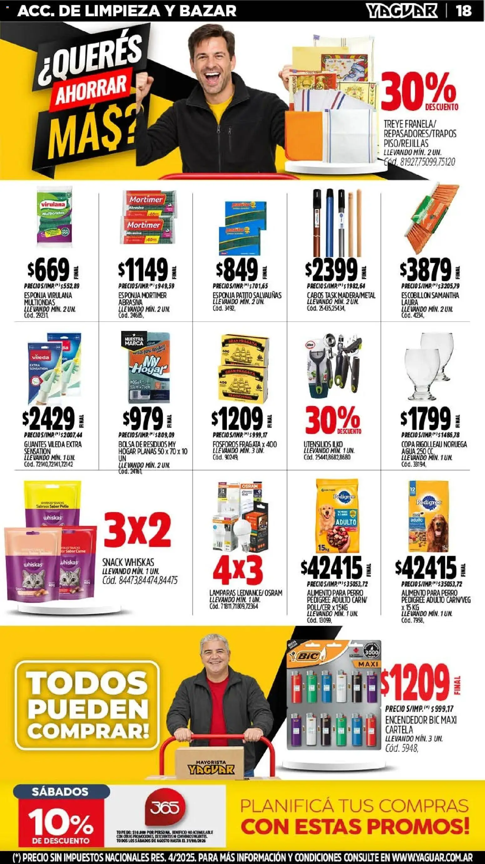 Yaguar - Oferta Semanal Mar del Plata │ válido desde el 17/07/2026 | Página: 18 | Productos: Encendedor, Bolsa, Agua, Lámparas