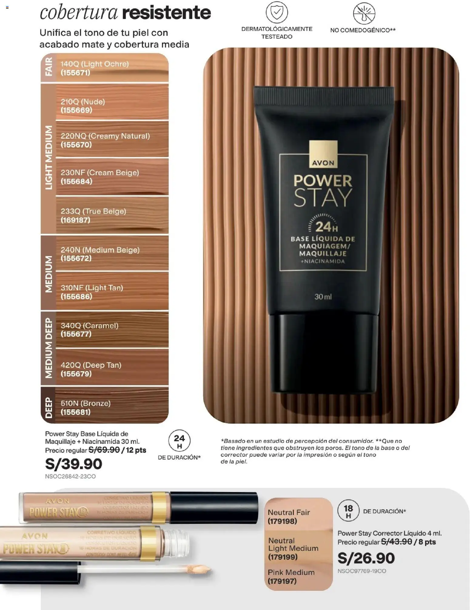 Catálogo Avon válido desde 22/07/2026 | Página: 38 | Productos: Té, Maquillaje, Corrector