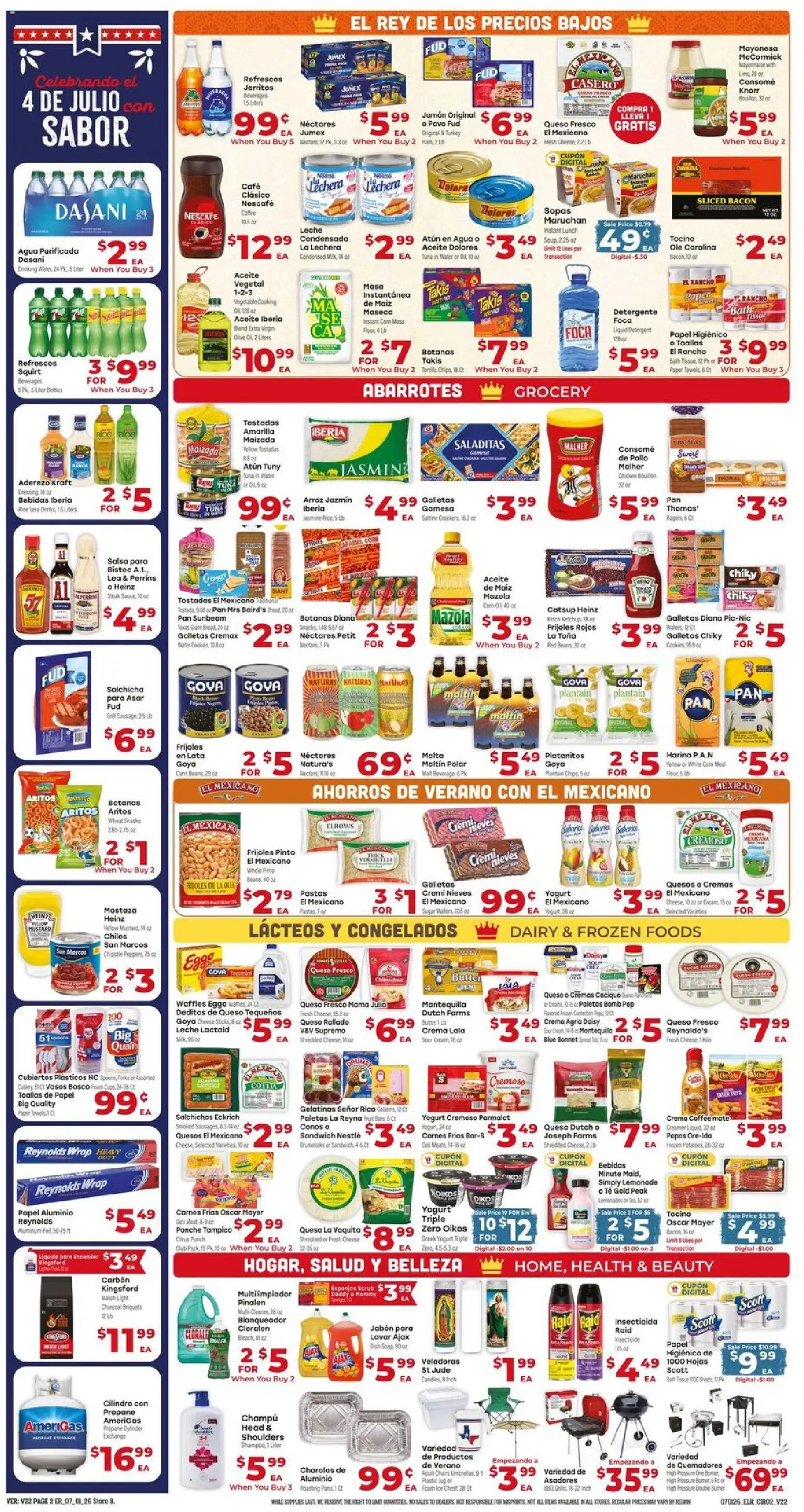 El Rancho Weekly Ad - valid from 07/01/2026 | Page: 2 | Products: Bath, Butter, Cheese, Sausage