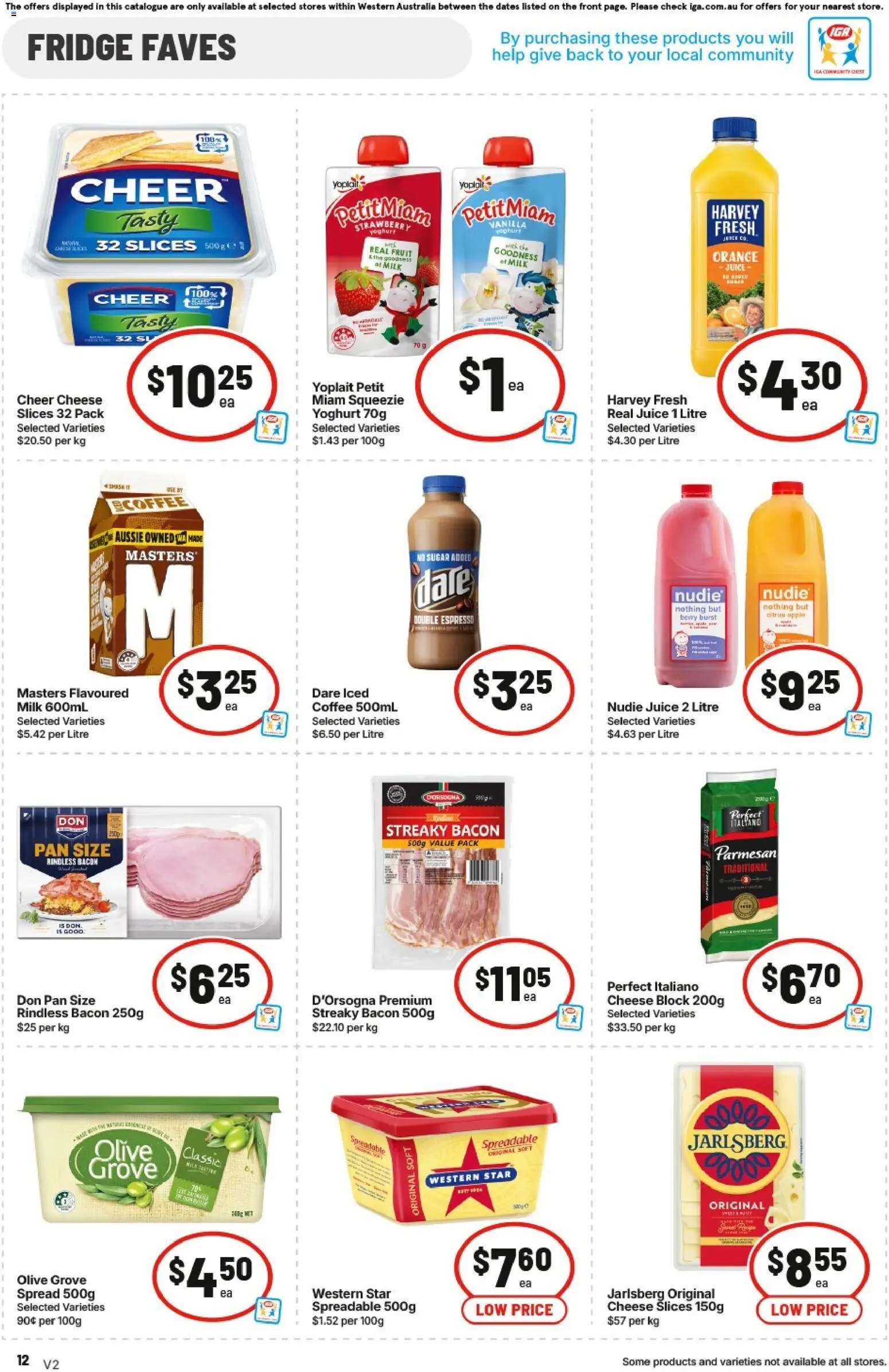 IGA catalogue - valid from 29/07/2026 | Page: 12 | Products: Yoghurt, Juice, Sugar, Fridge
