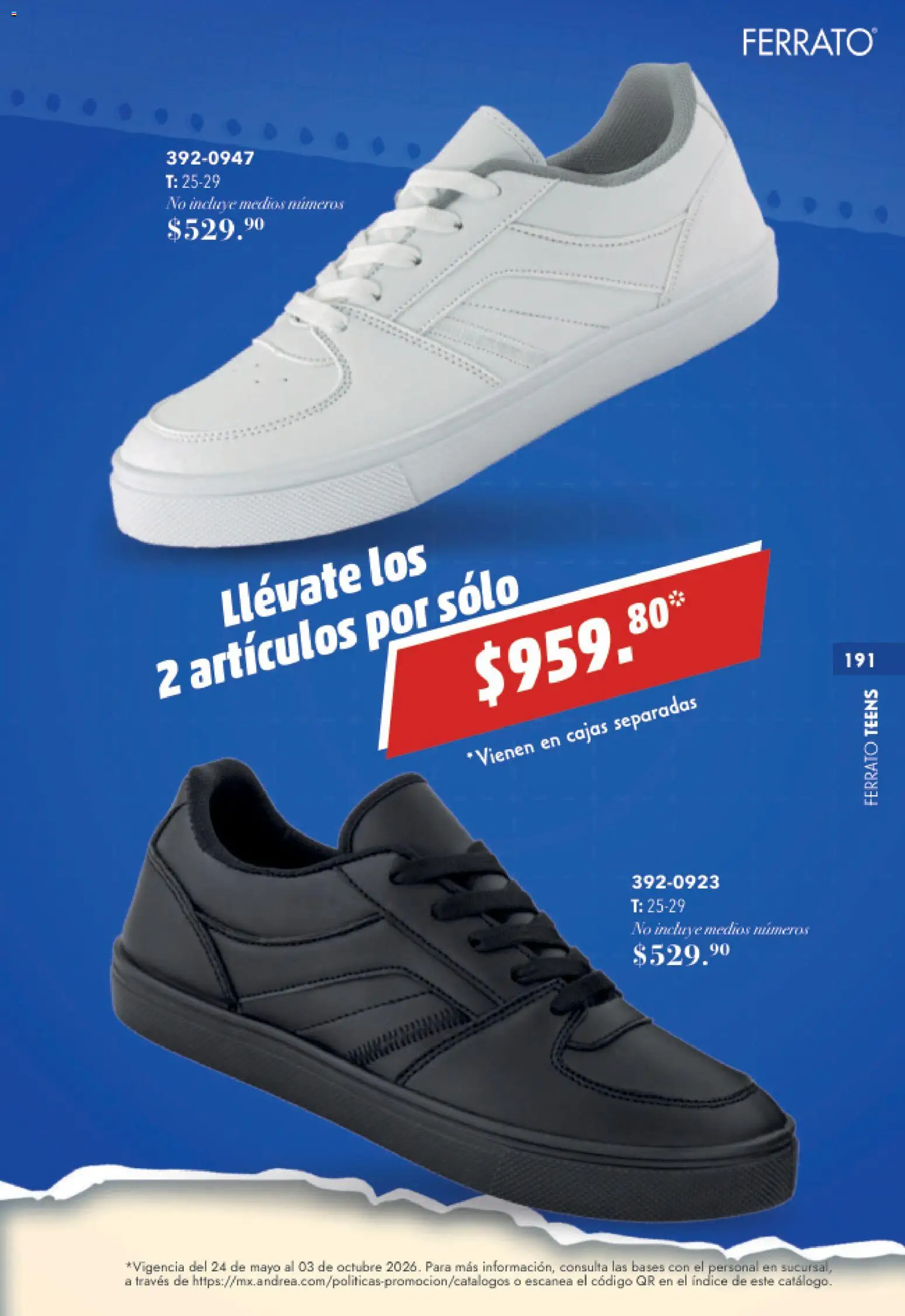 Nuevas ofertas de Andrea válidas en toda la República Mexicana desde el 23/05/2026. ¡Encuentra las mejores ofertas en Andrea catálogo Colegial! | Página: 191