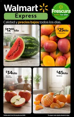 Vista previa de Walmart Express folleto Calidad a precios bajos, nuevo folleto de la tienda, válido en México a partir del 14/07/2026