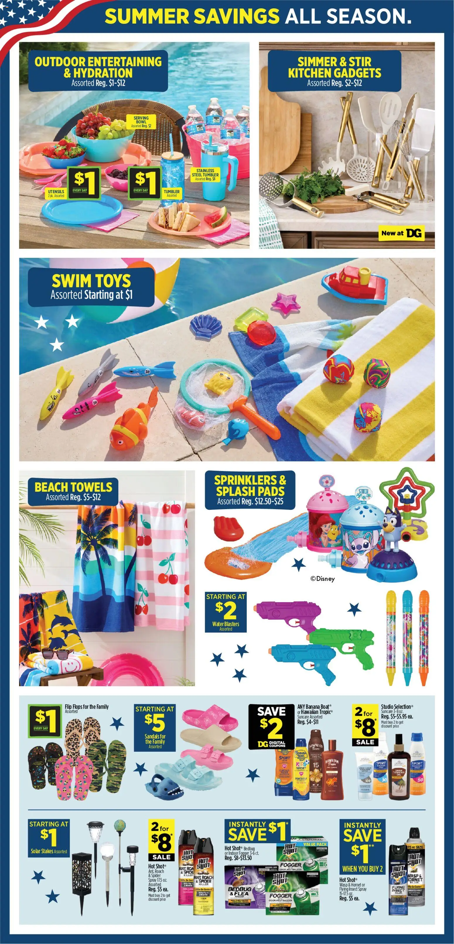 Dollar General Weekly Ad - valid from 24.05.2026 | Page: 12 | Products: Pads, Water, Sandals, Flops