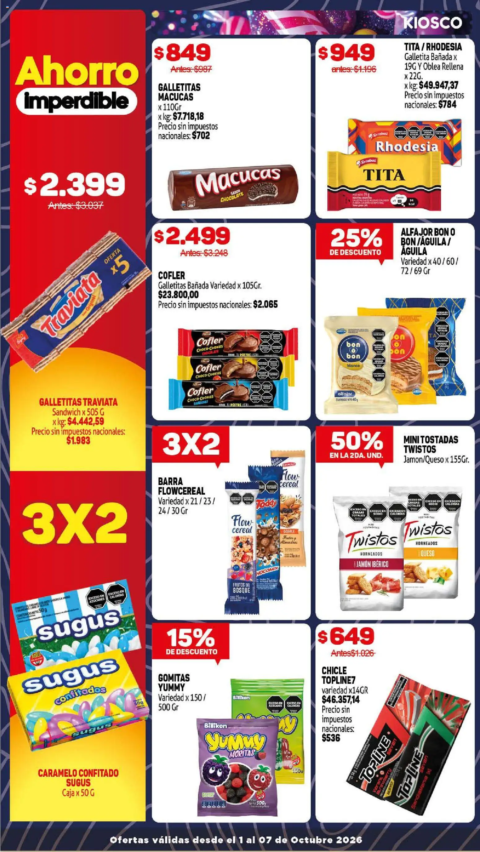 Makro Ofertas │ válido desde el 01/10/2026 | Página: 9 | Productos: Top, Galletitas, Gomitas, Postre