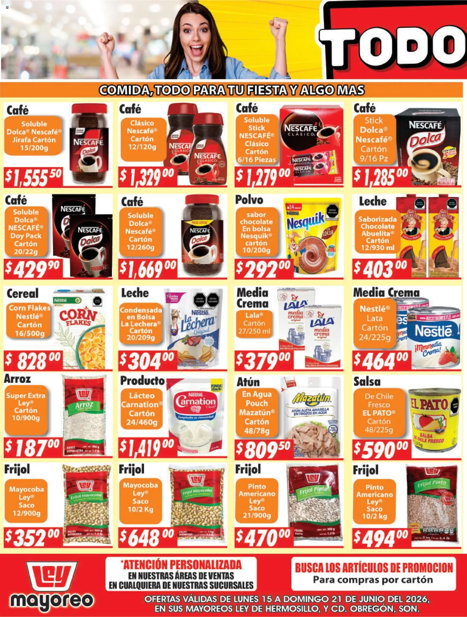 Nuevas ofertas de Casa Ley válidas en toda la República Mexicana desde el 15.06.2026. ¡Encuentra las mejores ofertas en Casa Ley folleto Hermosillo! | Página: 3 | Productos: Bolsa, Leche, Chocolate, Arroz