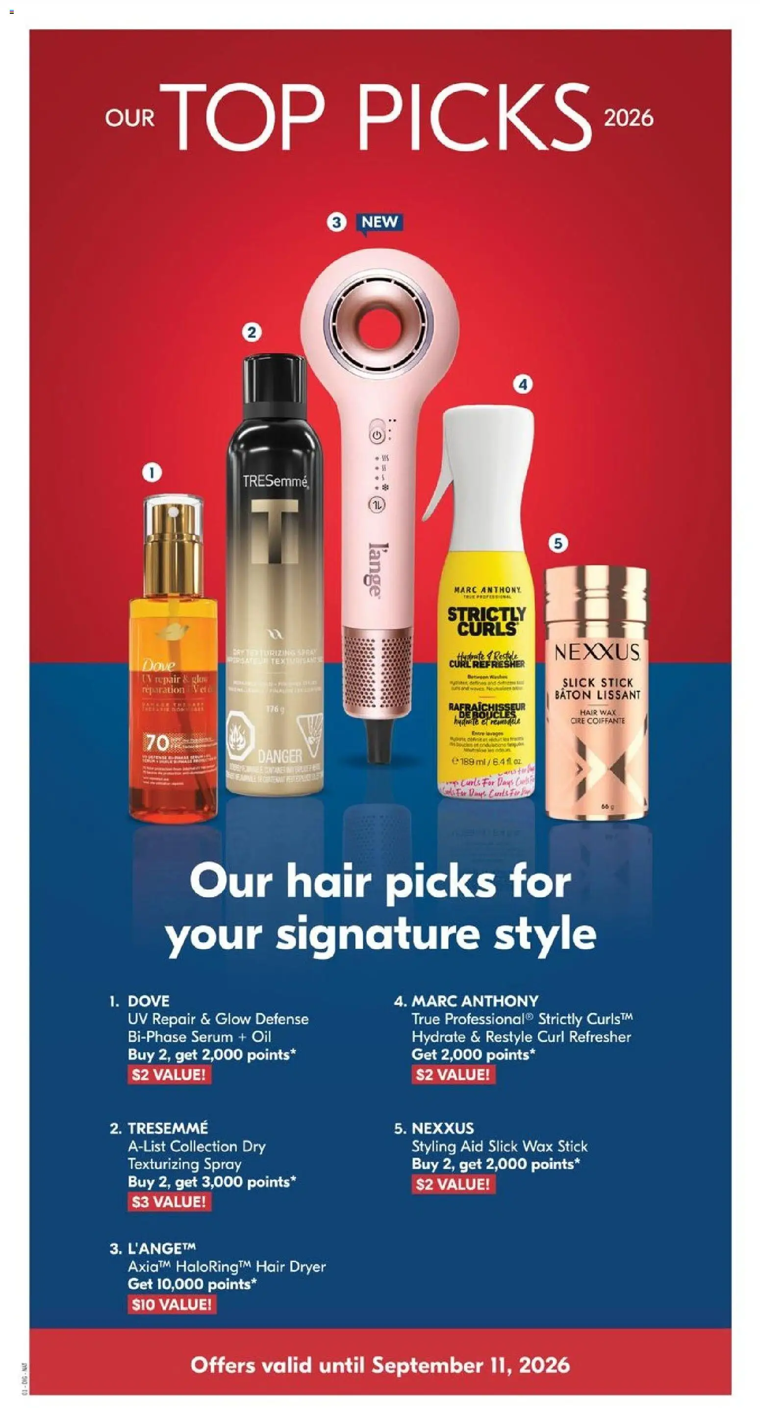 Shoppers flyer valid from Sep 5, 2026 | Page: 19 | Products: Dryer, Hair dryer, Oil