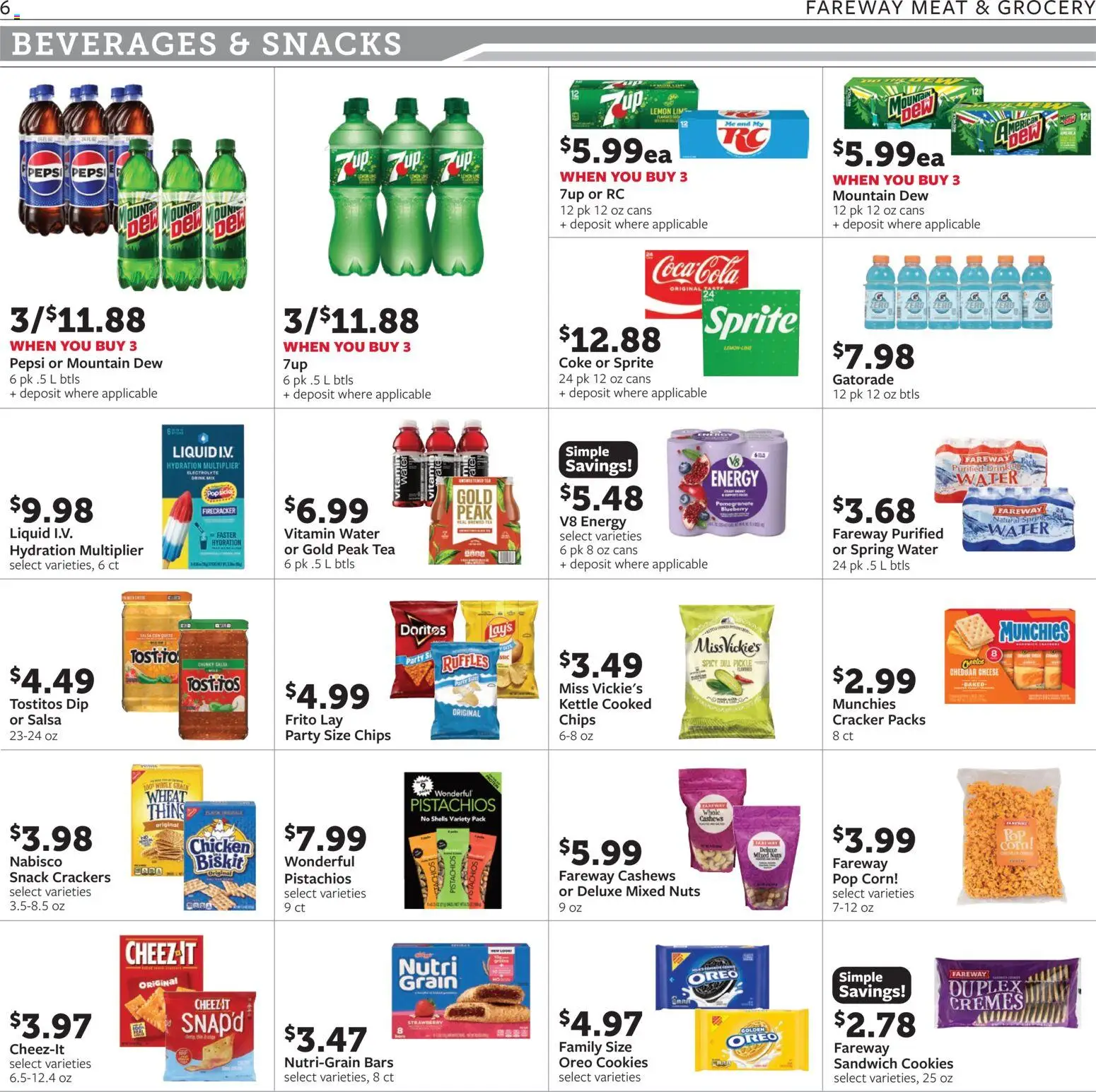 Fareway Weekly Ad - valid from 08.06.2026 | Page: 6 | Products: Corn, Chips, Cookies, Lime