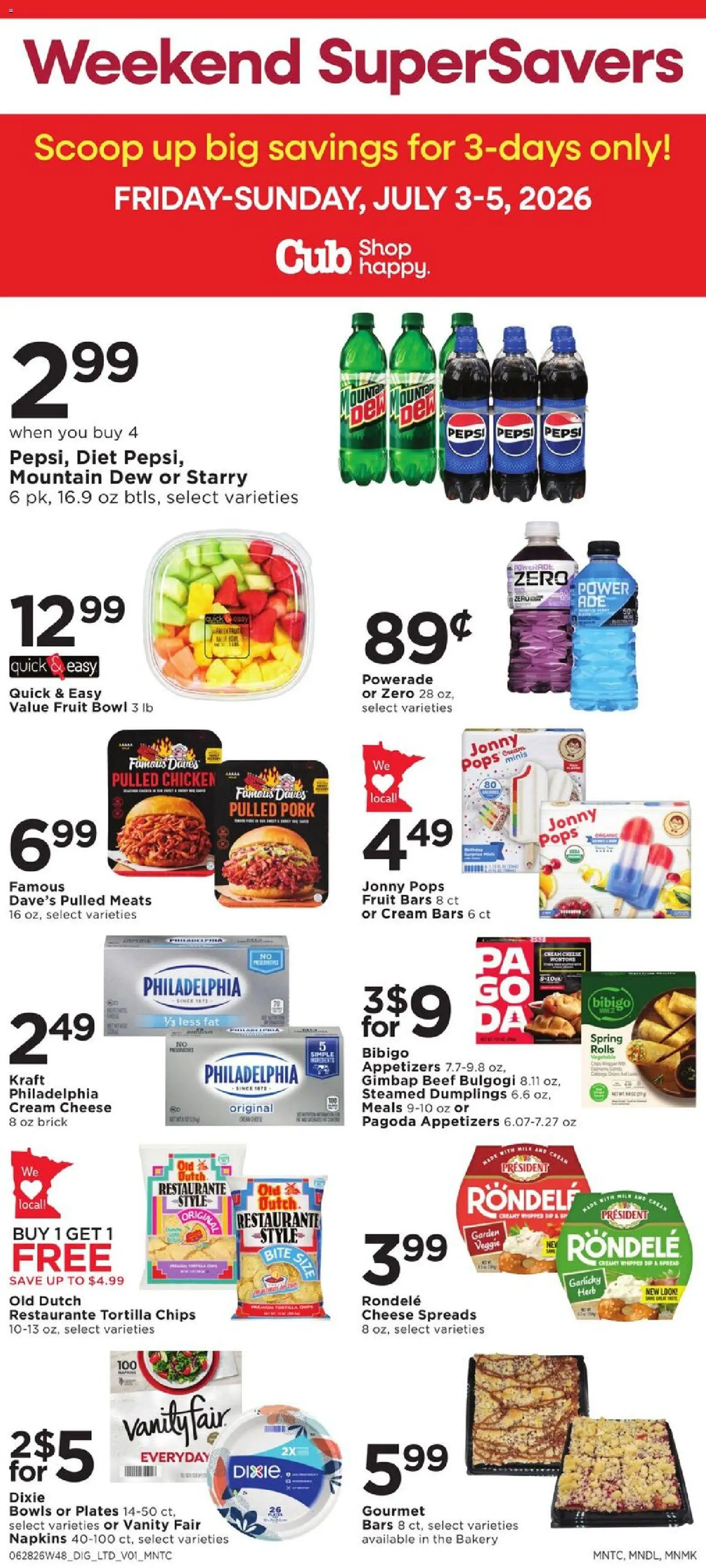 Cub Foods Weekly Ad - valid from 06/28/2026 | Page: 8 | Products: Cheese, Pork, Chips, Cream