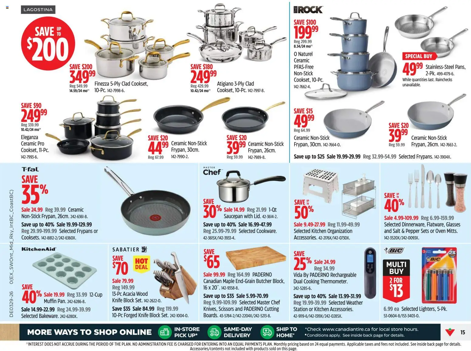 Canadian Tire flyer valid from Jul 16, 2026 | Page: 15 | Products: Glasses, Oven, Pepper, Salt