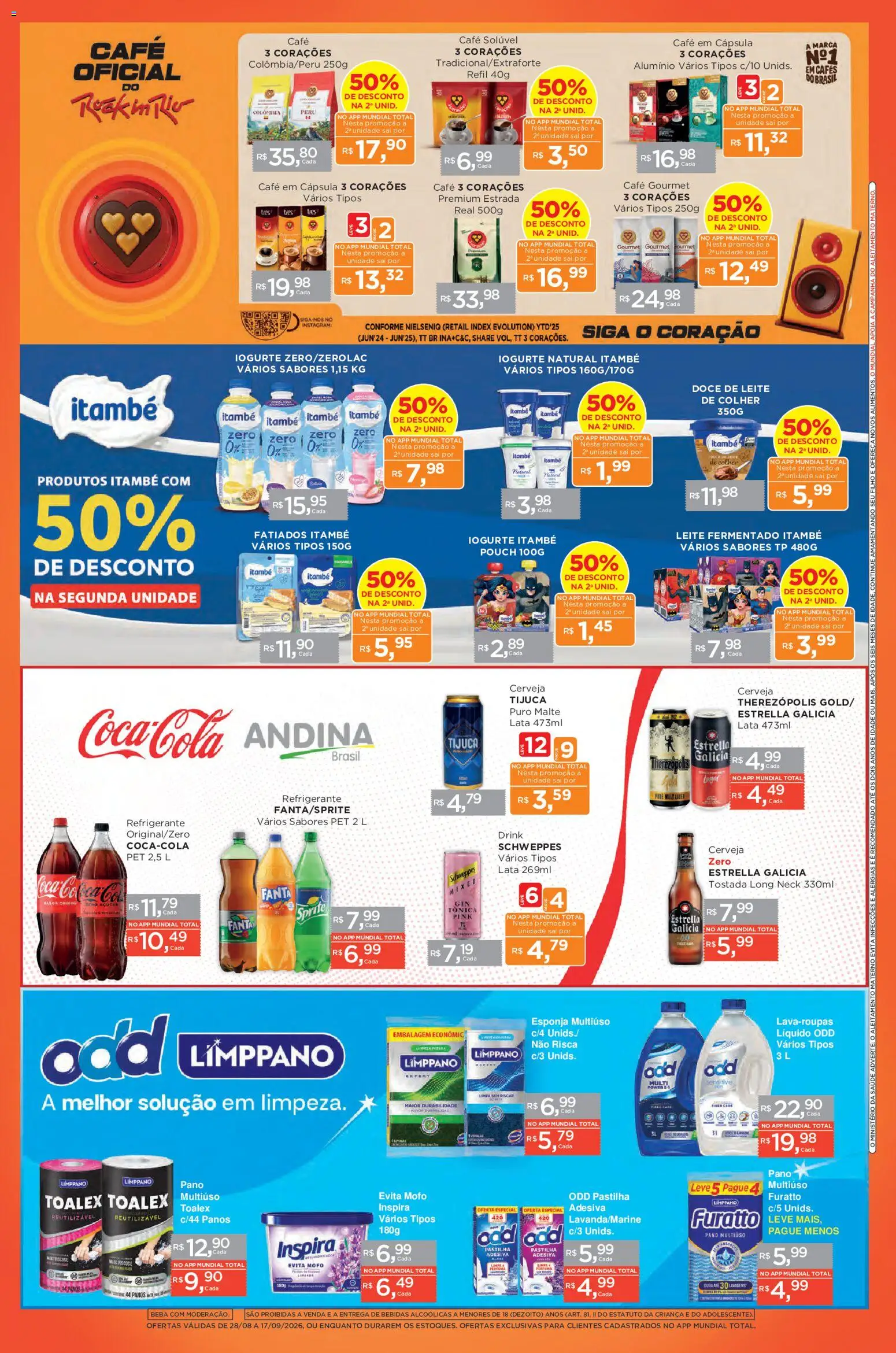 Mundial Folheto - válido de 20/08/2026 | Página: 2 | Produtos: Fanta, Cerveja, Refrigerante, Leite fermentado