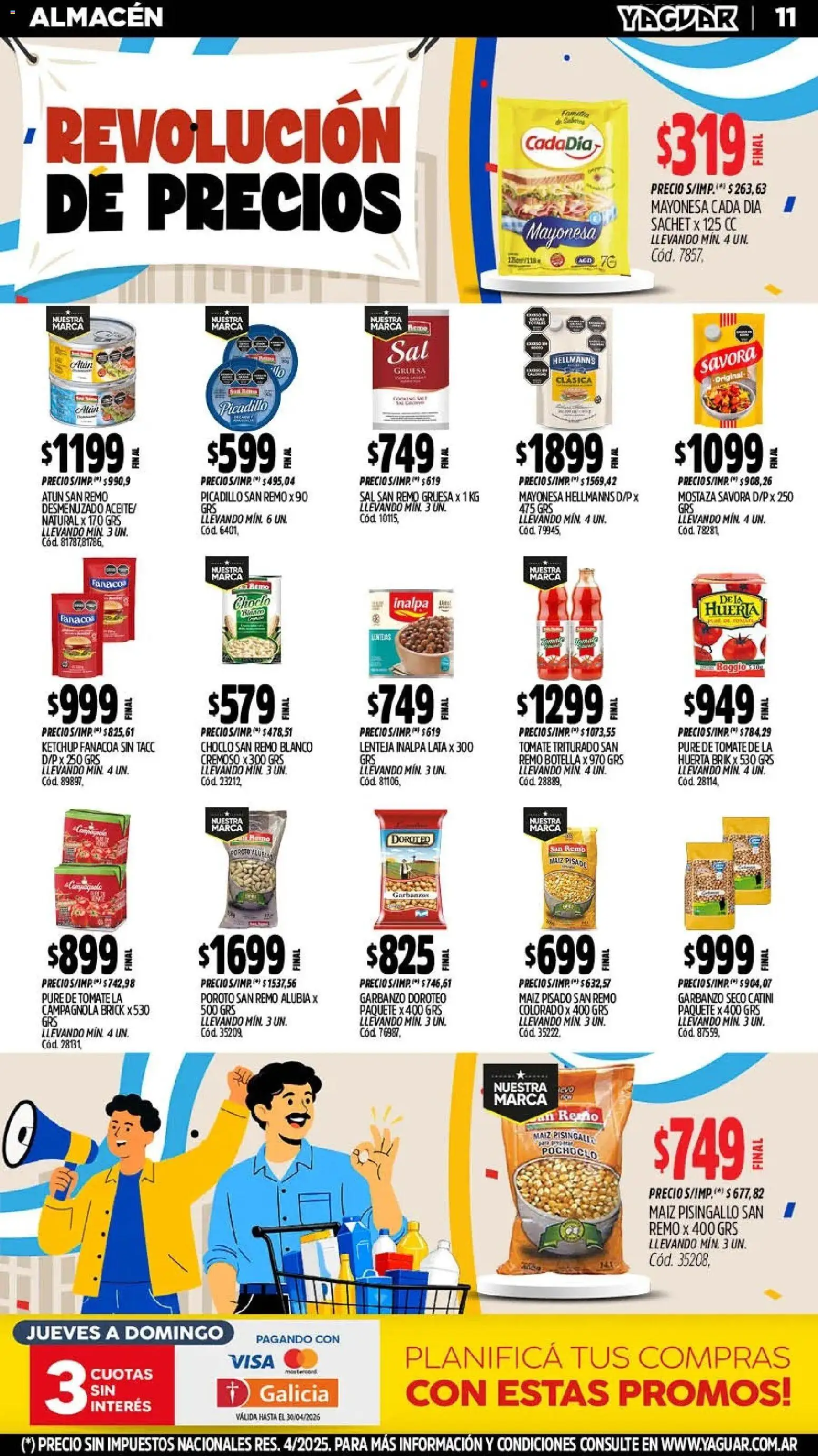 Yaguar - Oferta Semanal Misiones │ válido desde el 25.05.2026 | Página: 11 | Productos: Botella, Choclo, Mayonesa, Tomate