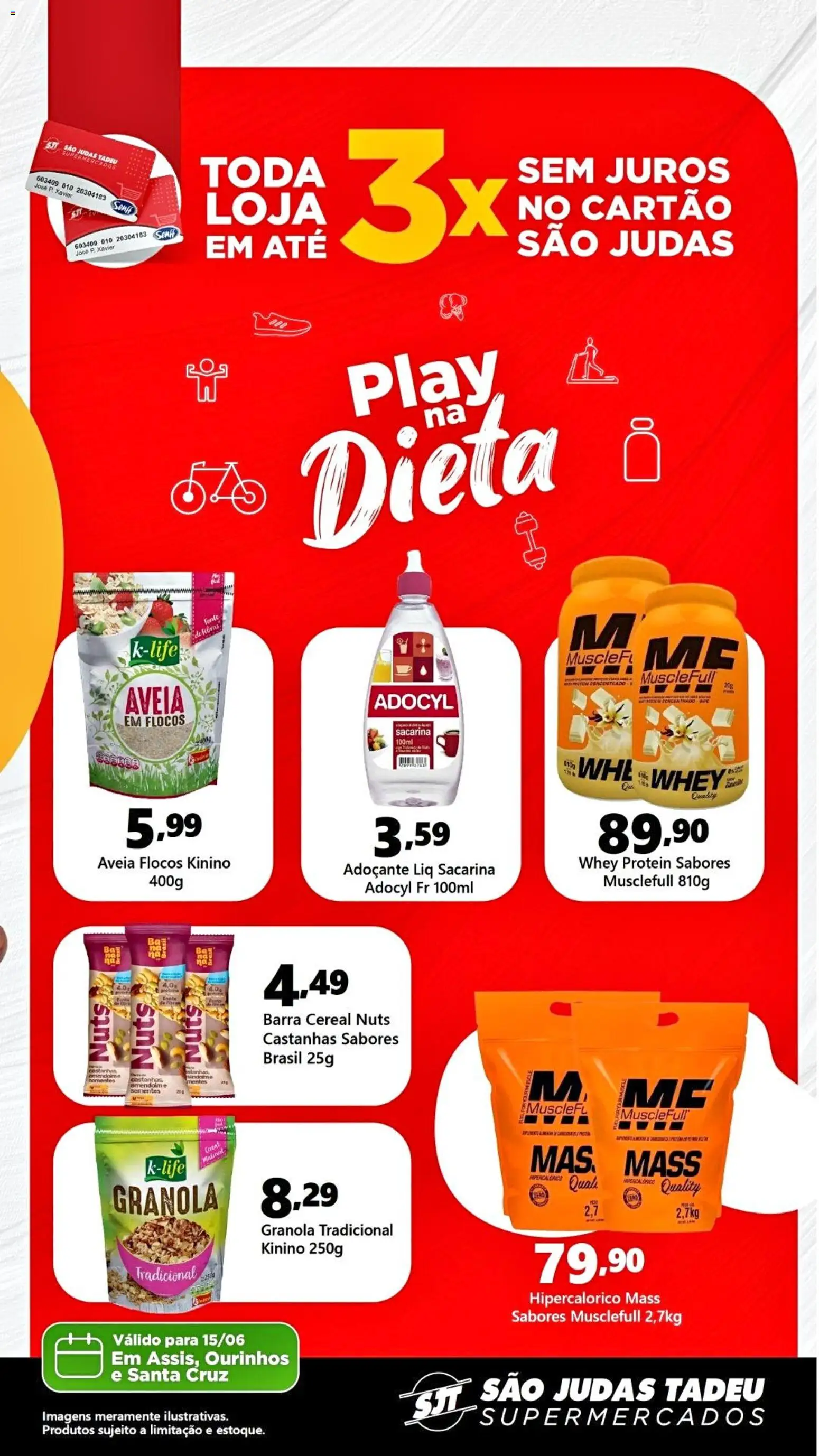 São Judas Tadeu Folheto - válido de 15.06.2026 | Página: 2 | Produtos: Amendoim, Flocos, Aveia, Whey protein