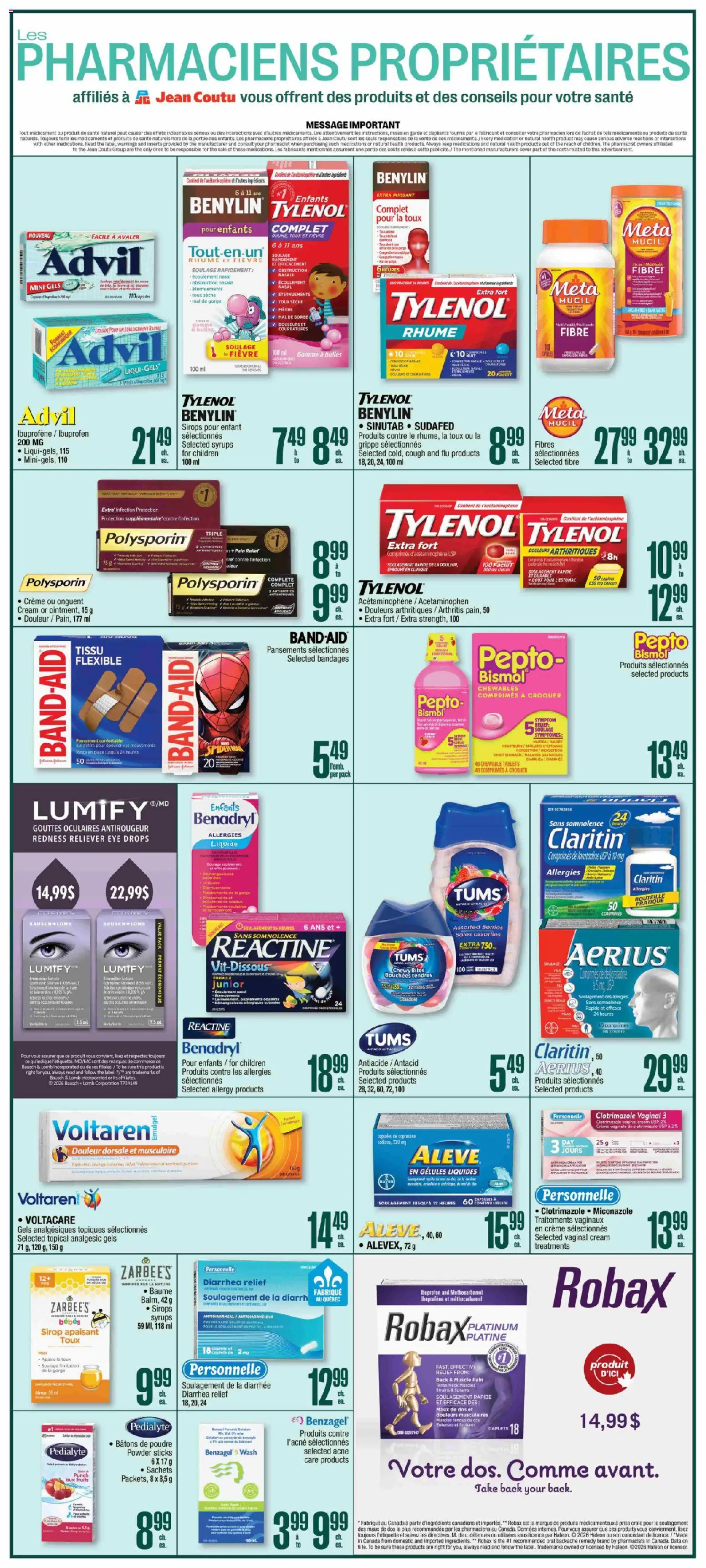 Jean Coutu flyer valid from Sep 17, 2026 | Page: 4 | Products: Eye drops, Lamb, Powder, Sachets