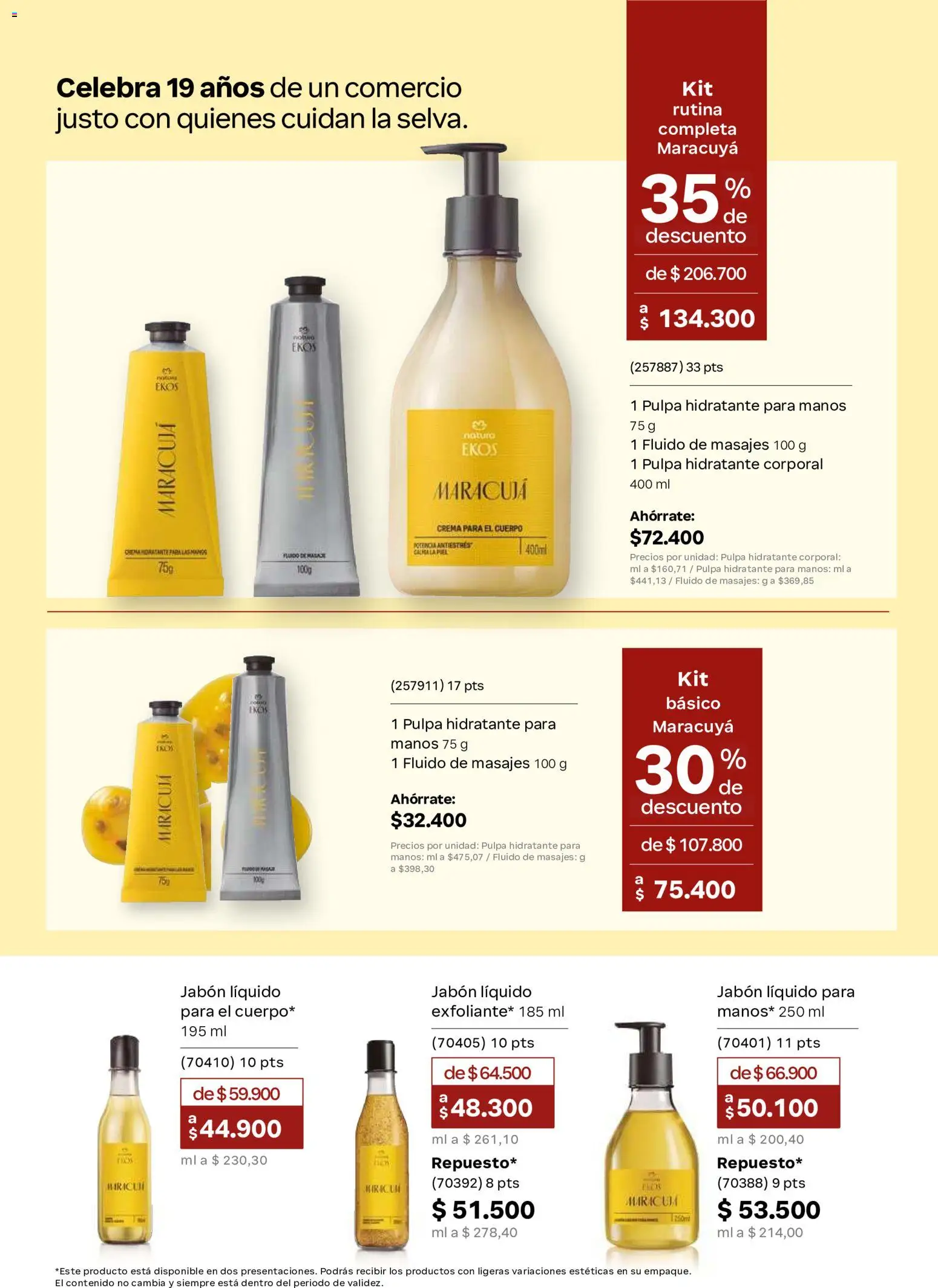 Natura revista - valida desde el 11.06.2026 | Página: 114 | Productos: Crema, Jabón líquido, Maracuyá, Crema para el cuerpo