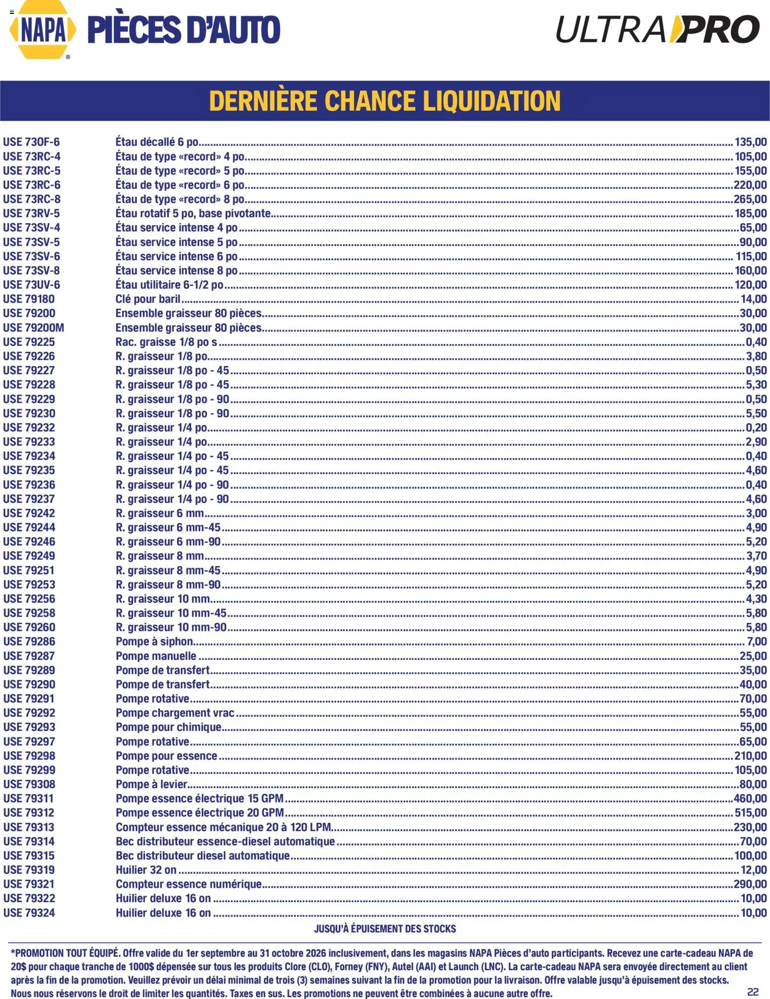NAPA Auto Parts flyer valid from Sep 1, 2026 | Page: 24