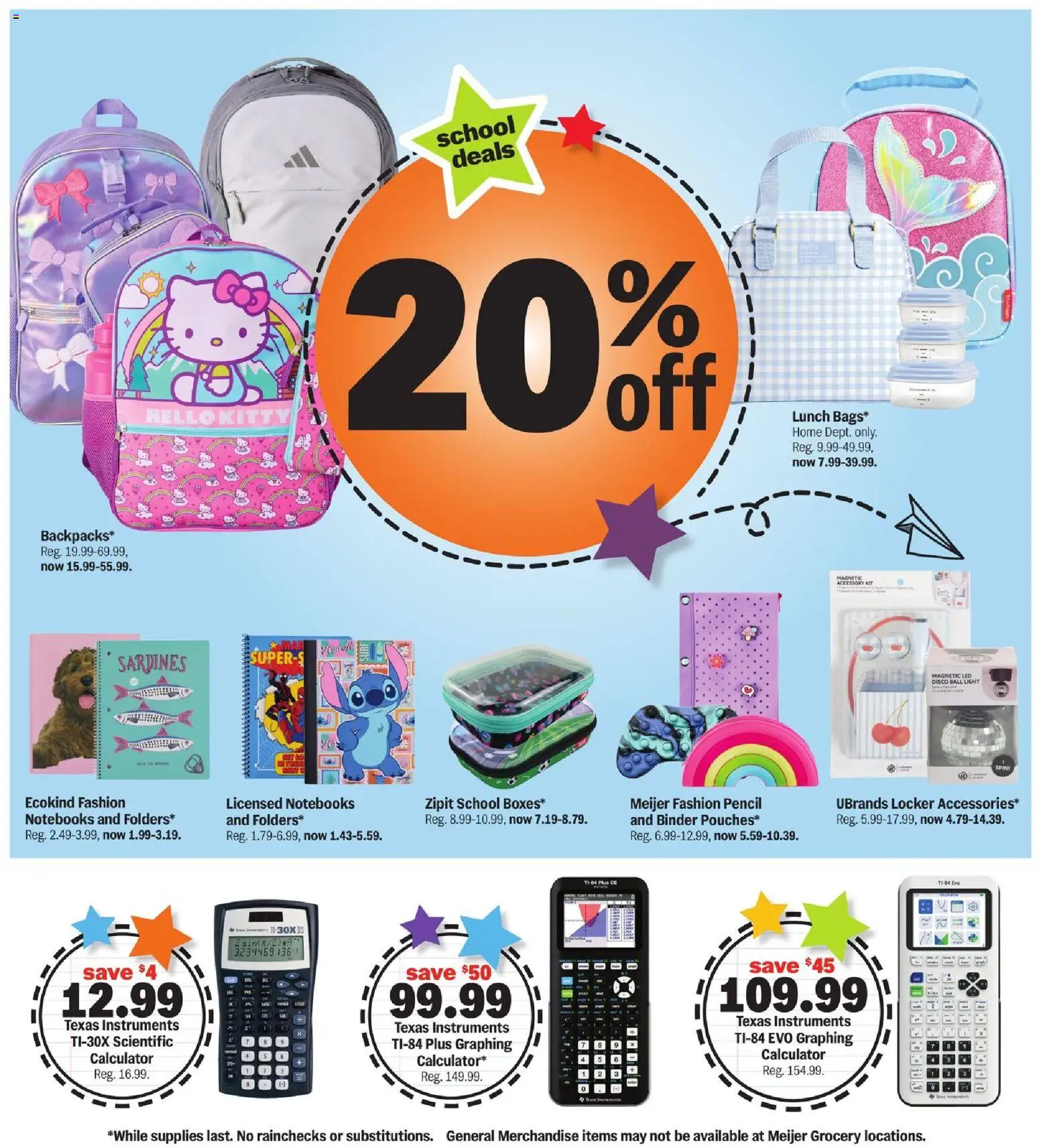 Meijer Back to School Deals - valid from 07/08/2026 | Page: 4 | Products: Pencil, Calculator