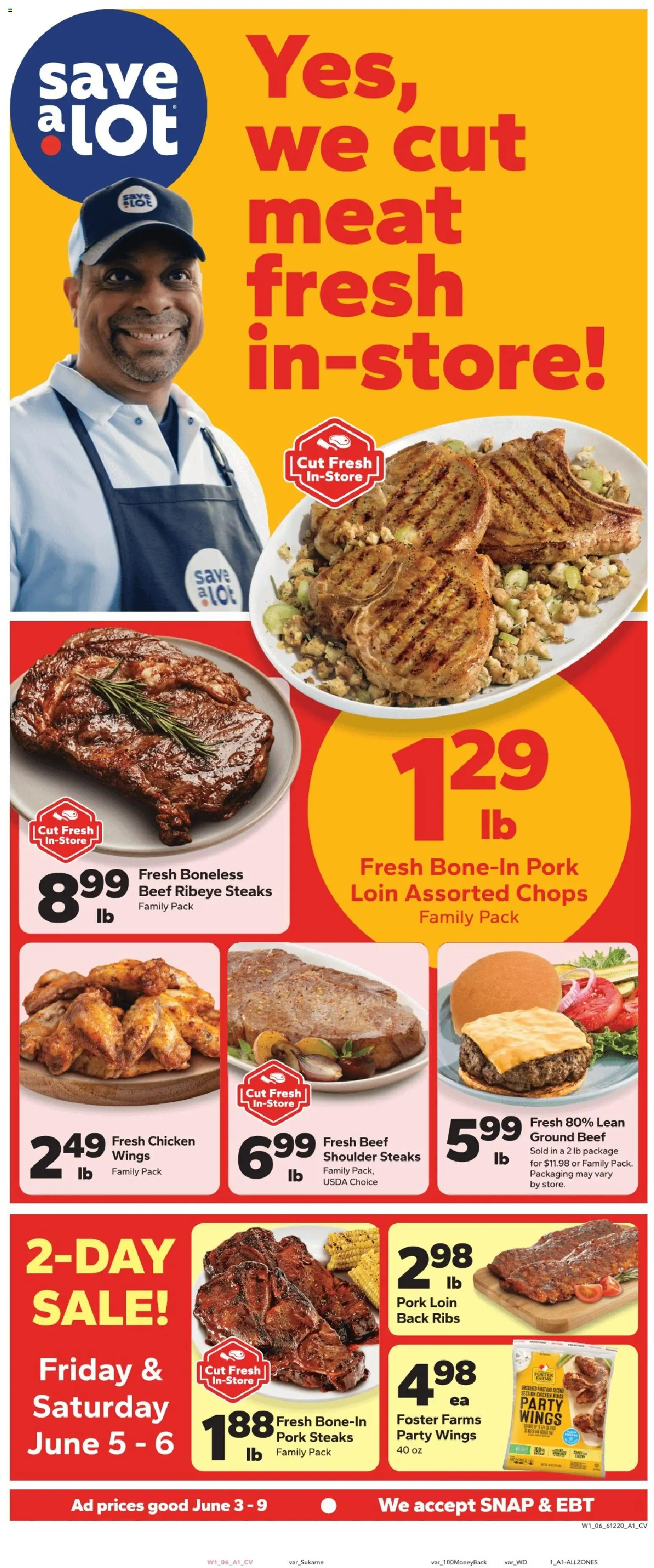 Save a Lot - Weekly Ad - valid from 03.06.2026 | Page: 1 | Products: Pork, Beef