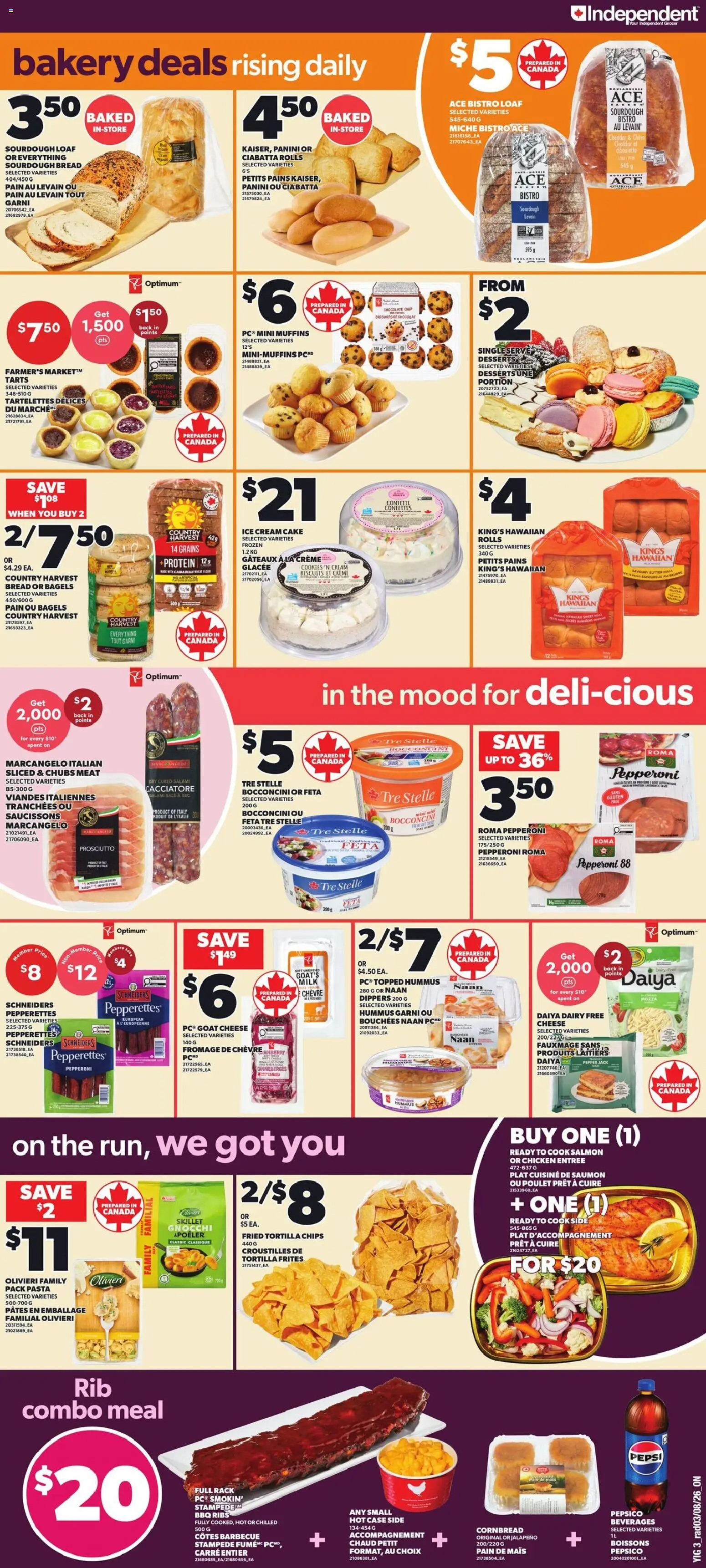 Independent Grocer flyer valid from Aug 6, 2026 | Page: 4 | Products: Case, Milk, Chocolate, Salami