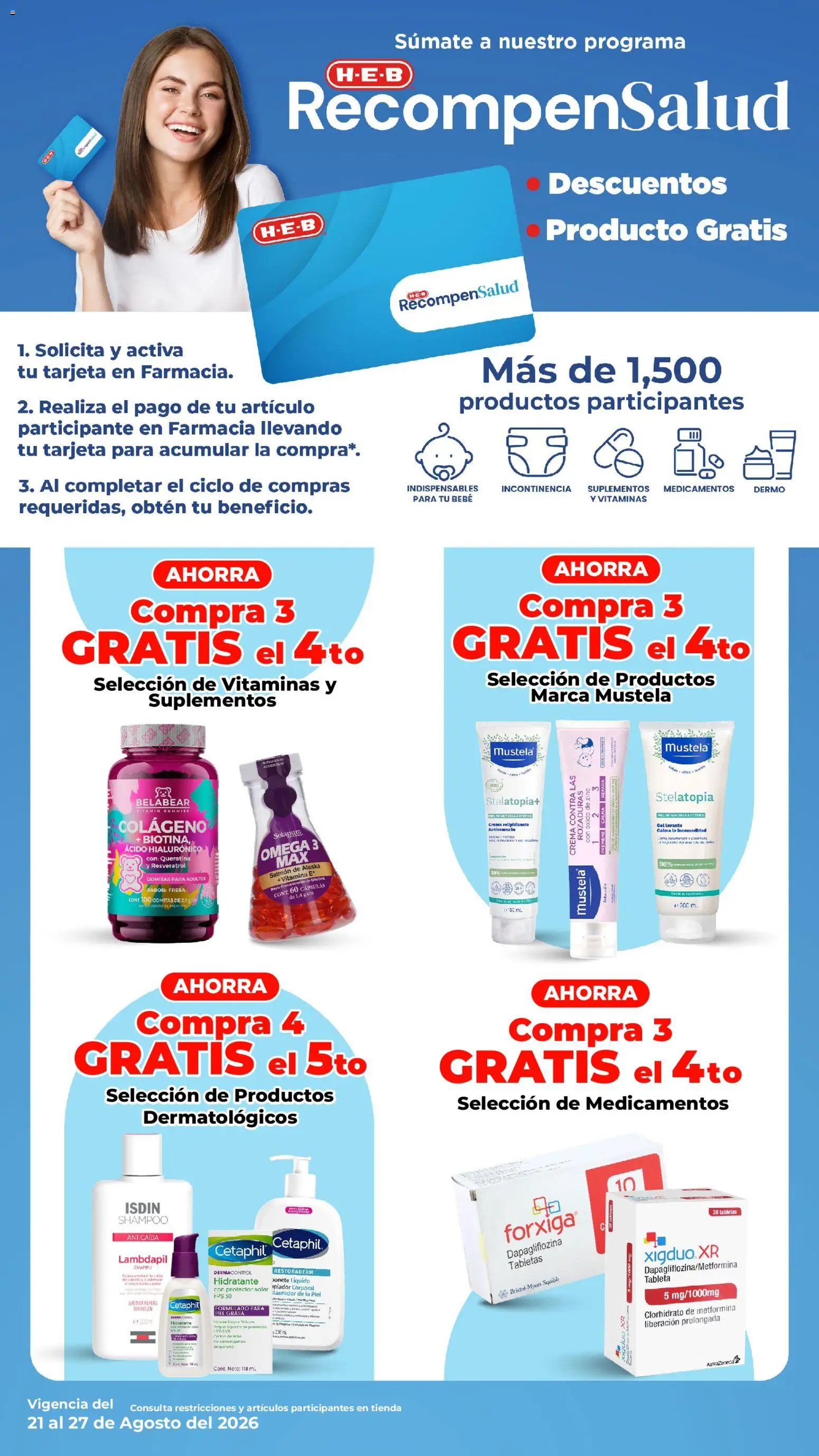 Nuevas ofertas de H-E-B válidas en toda la República Mexicana desde el 21/08/2026. ¡Encuentra las mejores ofertas en H-E-B folleto! | Página: 24 | Productos: Salmón, Shampoo, Omega, Protector solar