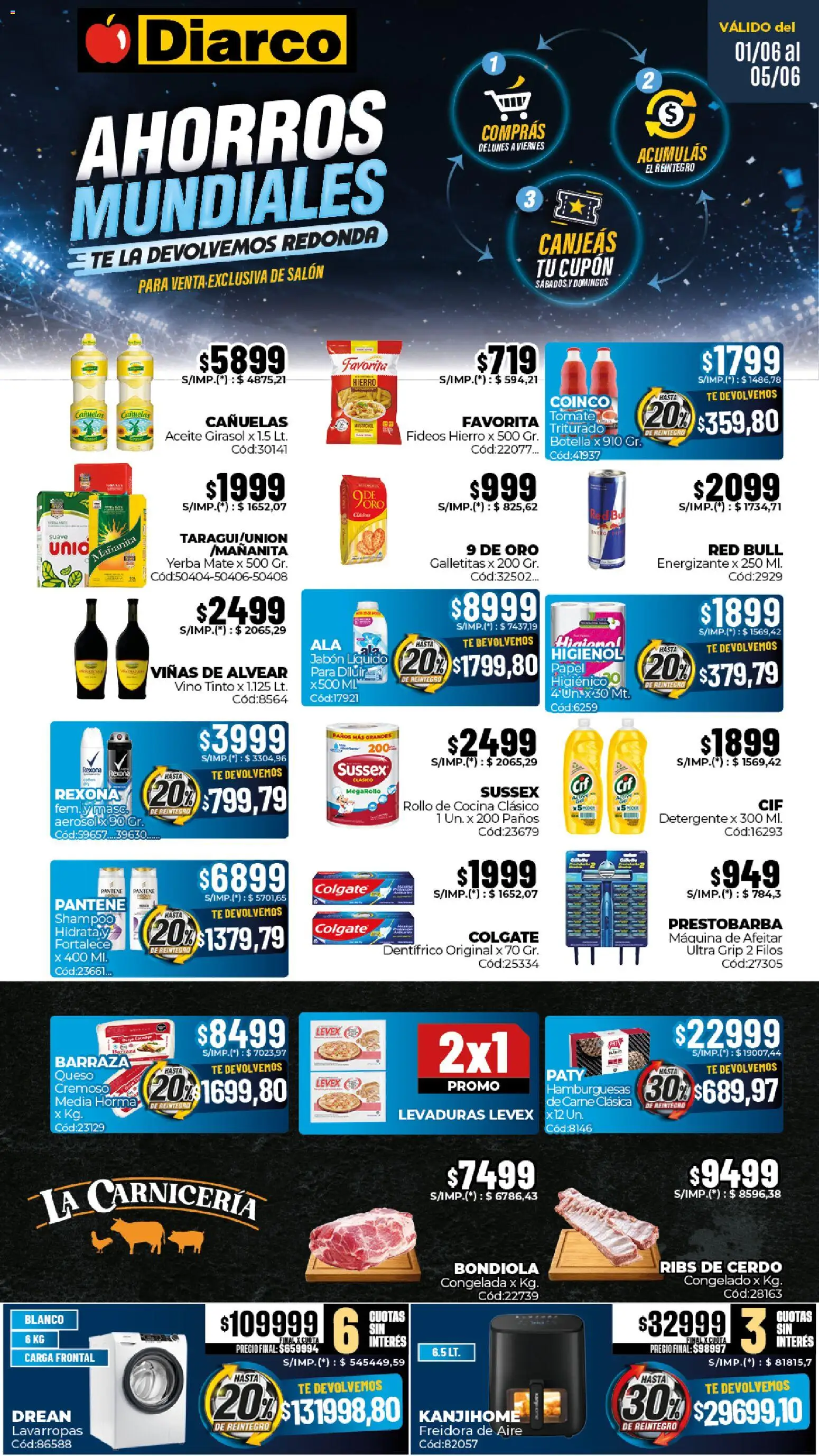 Diarco - Ofertas Pueblo Interior │ válido desde el 01.06.2026 | Página: 1 | Productos: Botella, Galletitas, Vino, Té