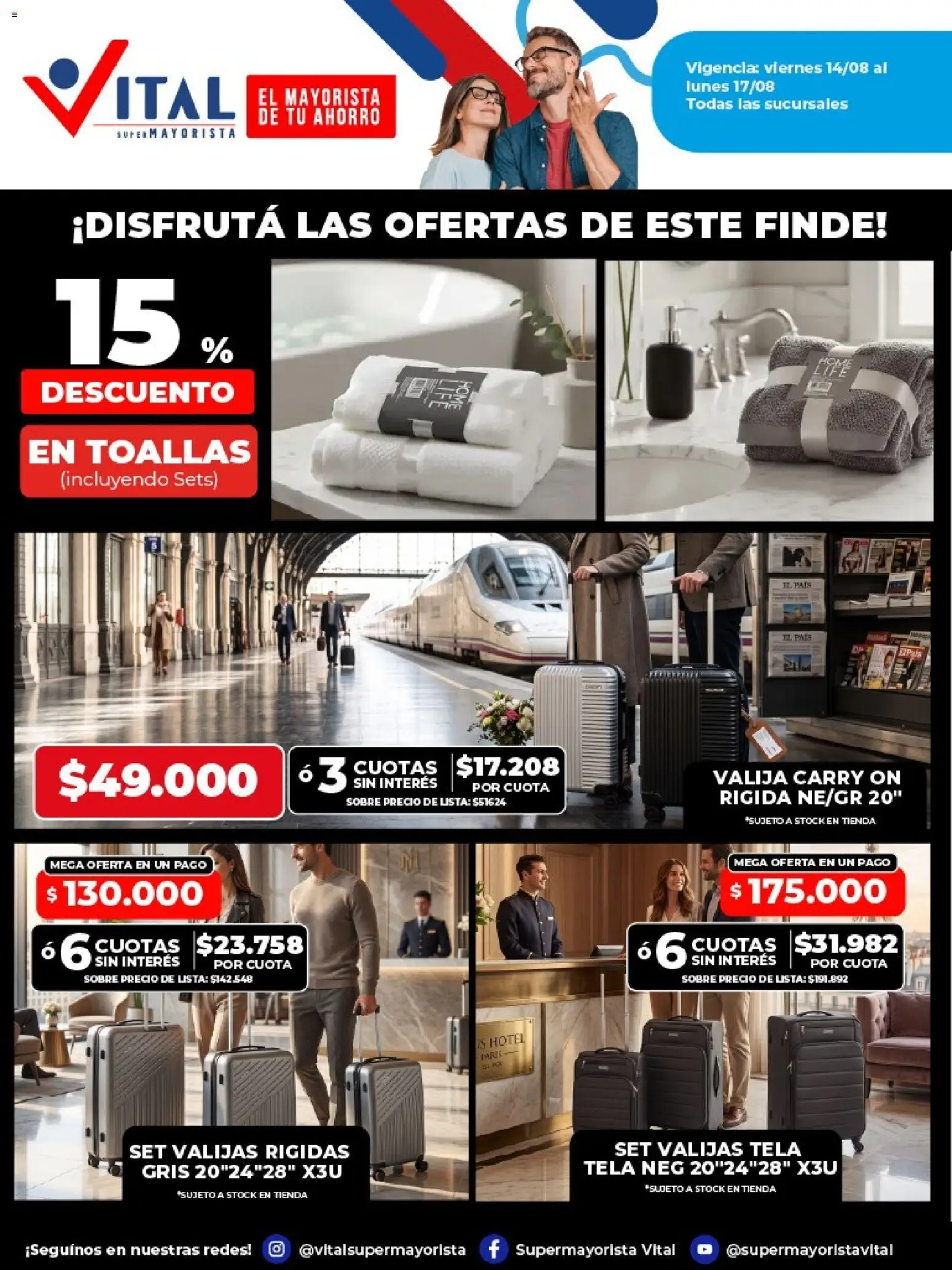 Vital - Ofertas fin MAR DEL PLATA │ válido desde el 14/08/2026 | Página: 7 | Productos: Valija, Toallas, Sobre