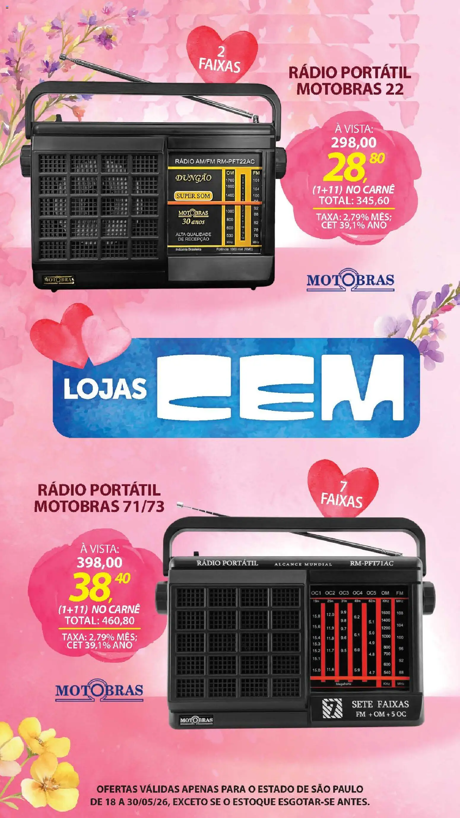 Lojas Cem Folheto - válido de 18.05.2026 | Página: 56 | Produtos: Carne, Rádio