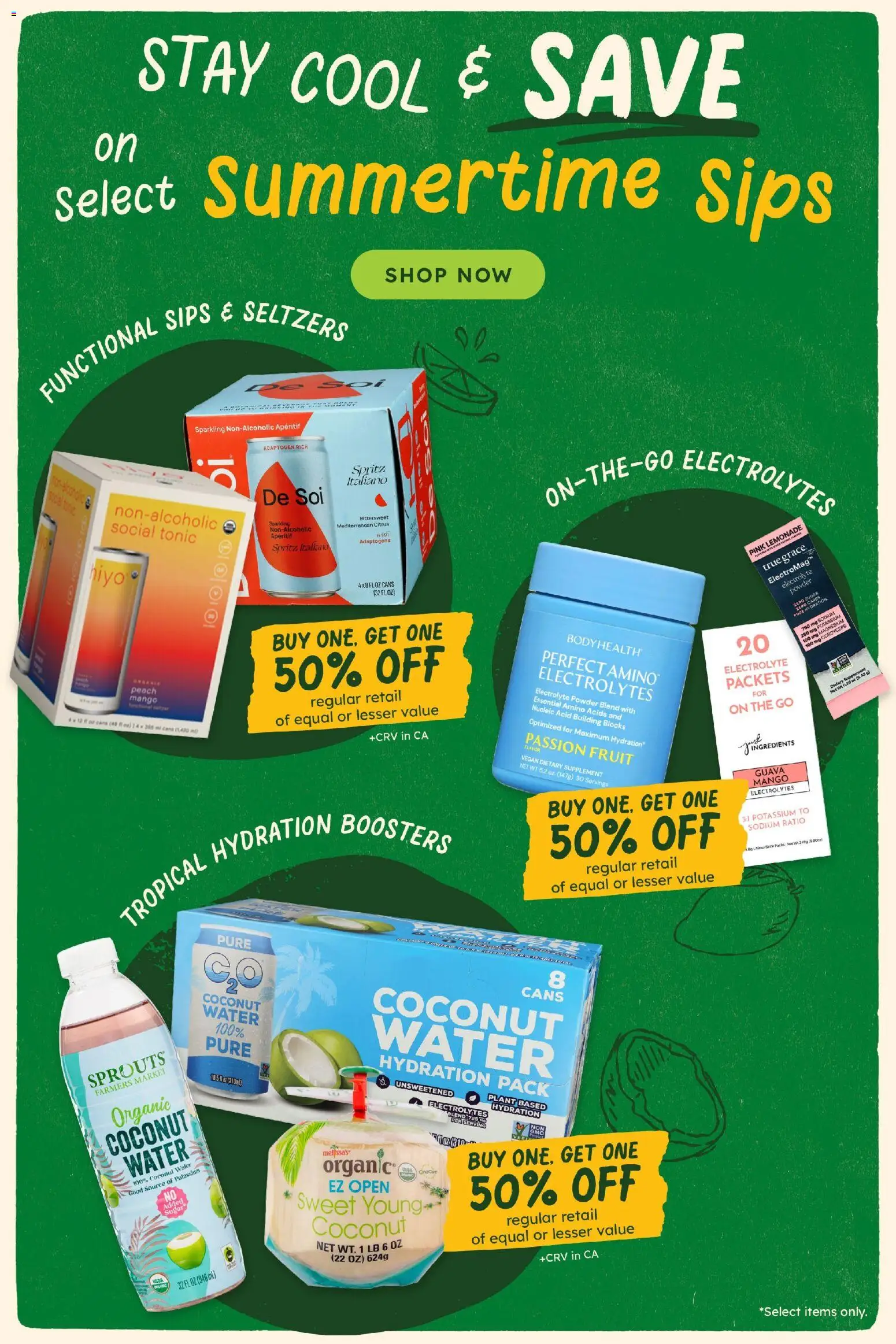 Sprouts Weekly Ad - valid from 07/08/2026 | Page: 11 | Products: Powder, Water, Mango, Peach