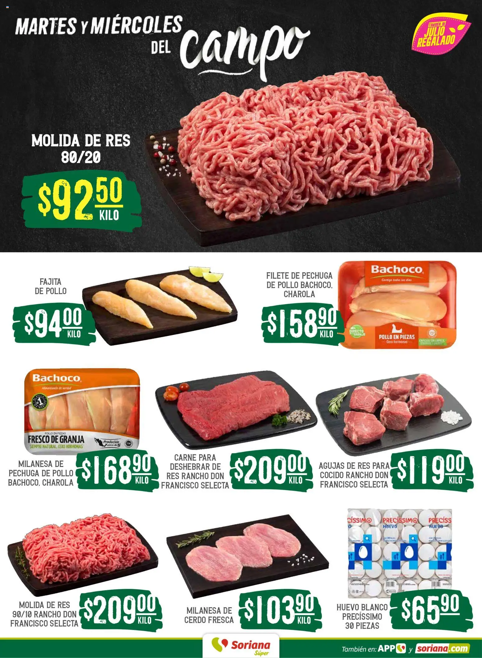 Nuevas ofertas de Soriana válidas en toda la República Mexicana desde el 26.05.2026. ¡Encuentra las mejores ofertas en Soriana Martes y Miércoles del Campo Súper: BCS, Son y Sin! | Página: 4 | Productos: Pollo, Milanesa, Cerdo, Res