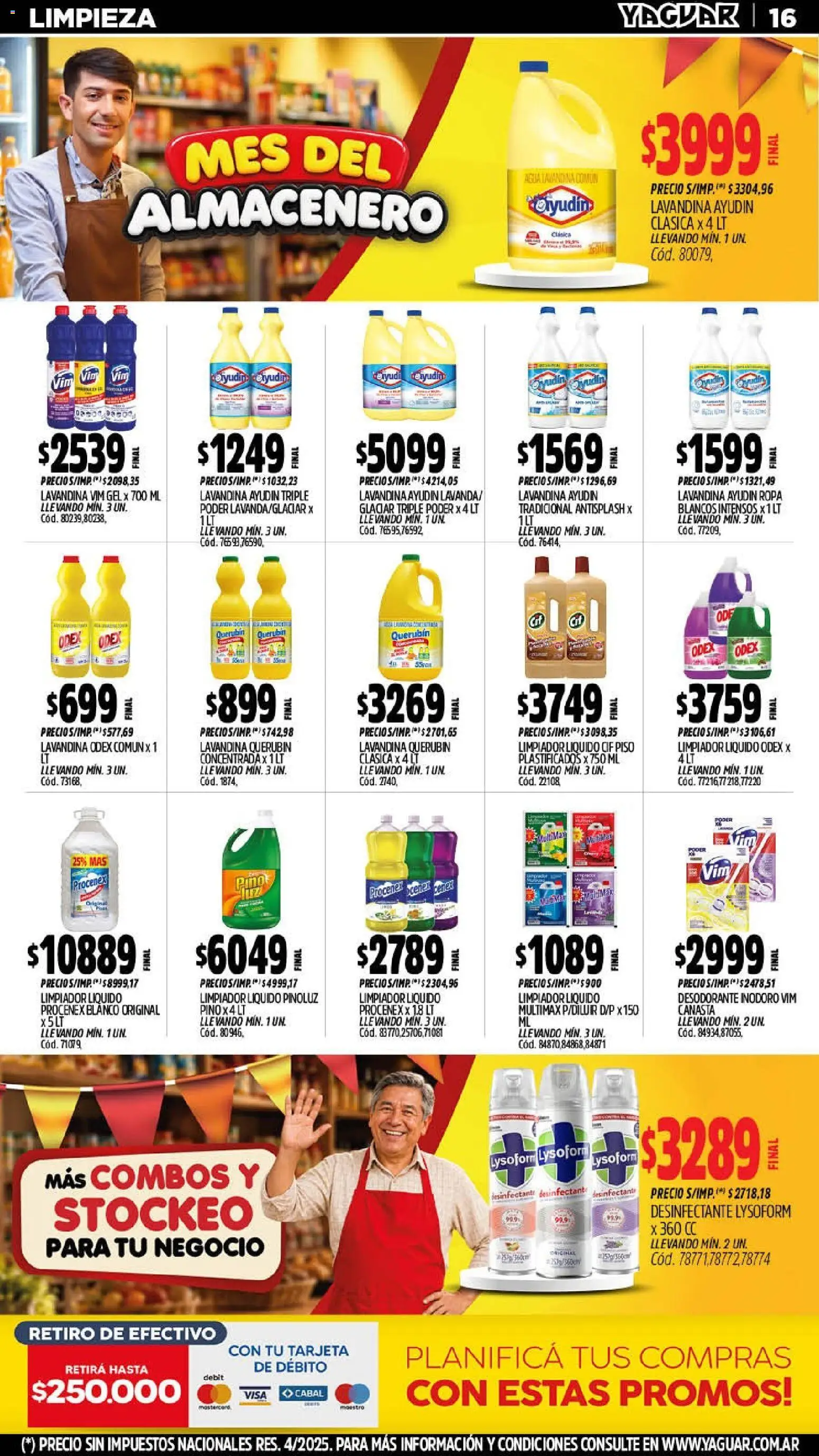 Yaguar - Oferta Semanal Mar del Plata │ válido desde el 14/09/2026 | Página: 16 | Productos: Inodoro, Agua, Limpiador, Canasta