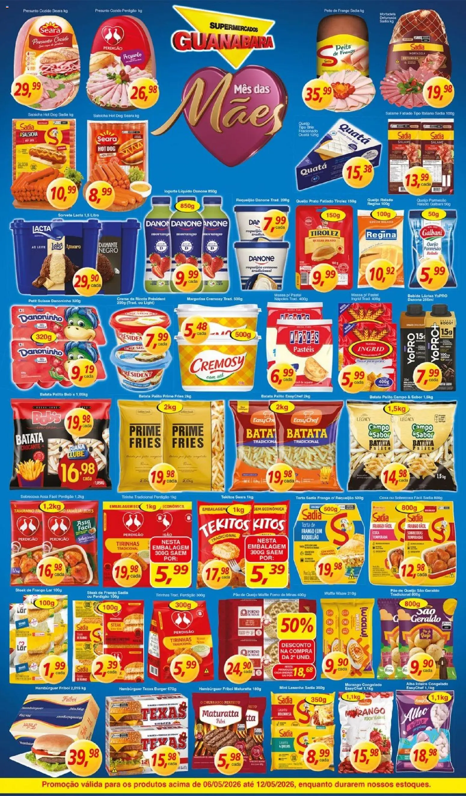 Supermercados Guanabara Folheto - válido de 06.05.2026 | Página: 8 | Produtos: Piso, Mortadela, Frango, Pão de queijo