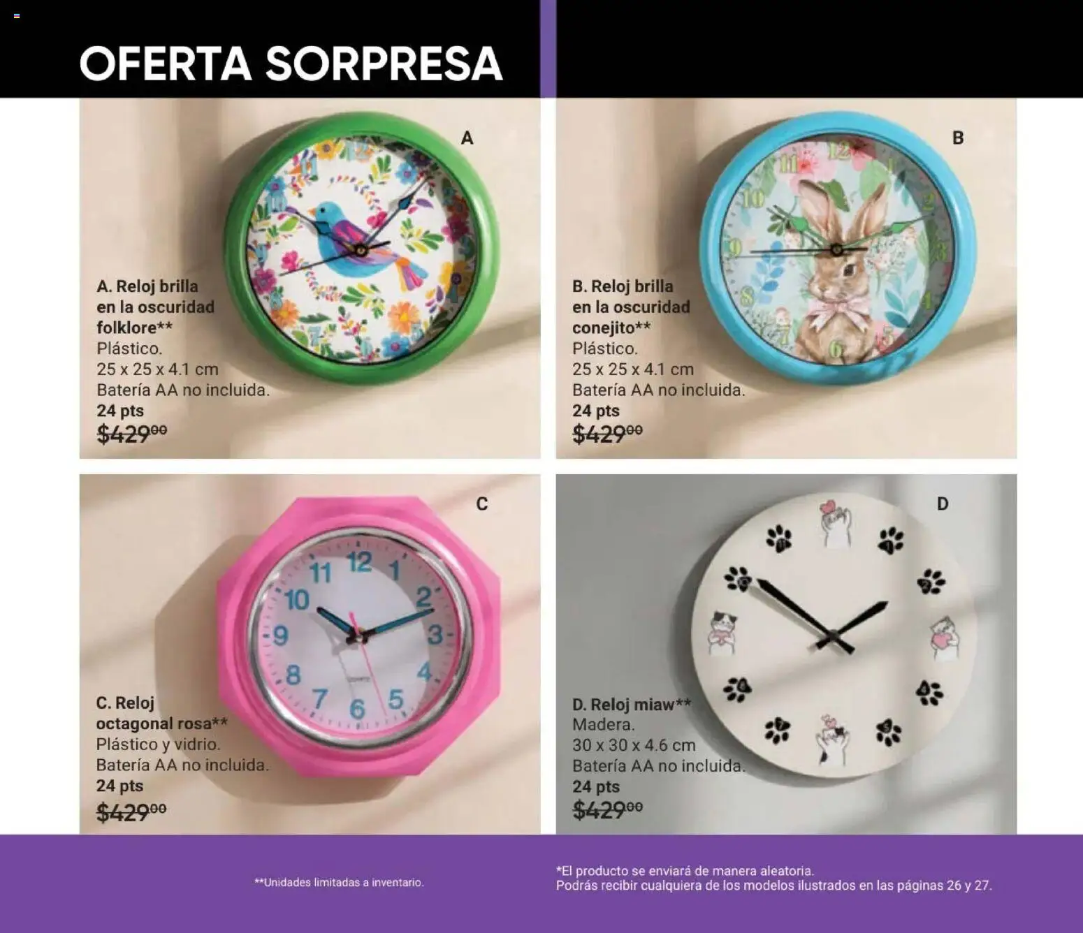 Nuevas ofertas de AVON válidas en toda la República Mexicana desde el 11/09/2026. ¡Encuentra las mejores ofertas en AVON Casa & Estilo 14 2026! | Página: 24 | Productos: Batería AA, Batería, Reloj