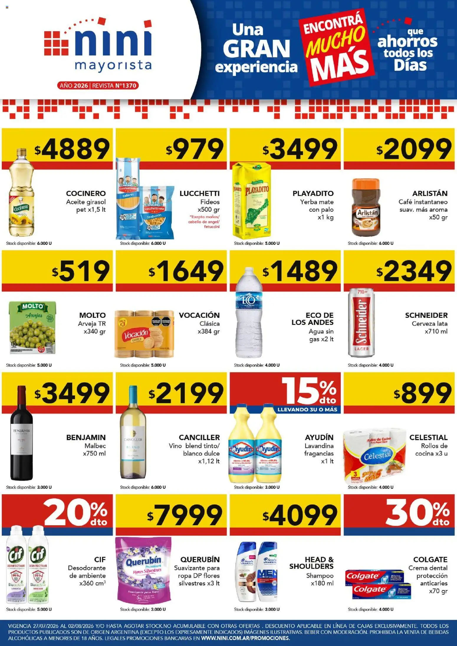NINI Mayorista ofertas │ válido desde el 27/07/2026 | Página: 1