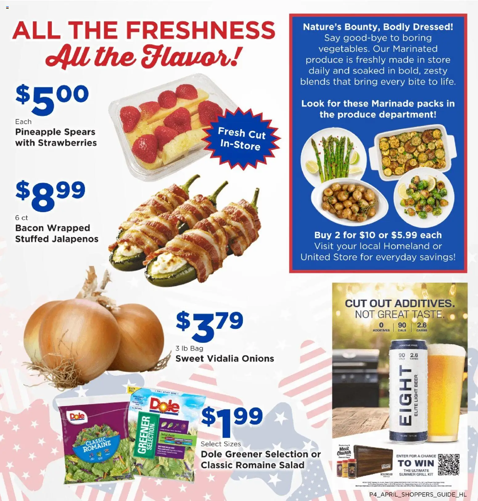 Homeland Bring Savings Home Shopper's Guide - valid from 01.06.2026 | Page: 4 | Products: Pineapple, Strawberries, Bag, Grill
