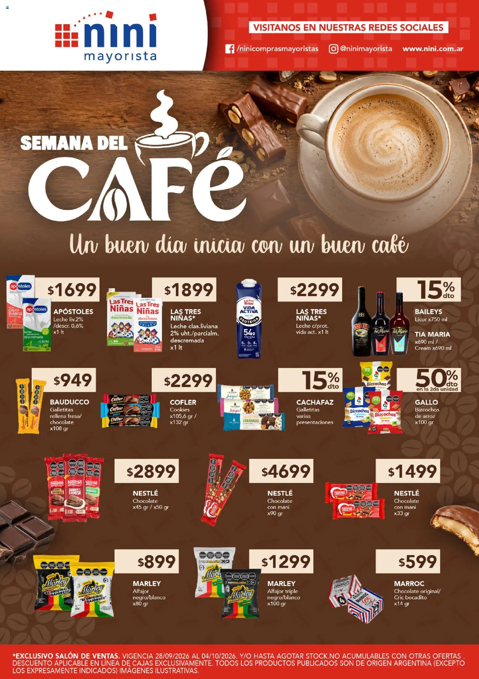 NINI Mayorista - Semana del Café │ válido desde el 28/09/2026 | Página: 3 | Productos: Mani, Dulces, Café, Arroz