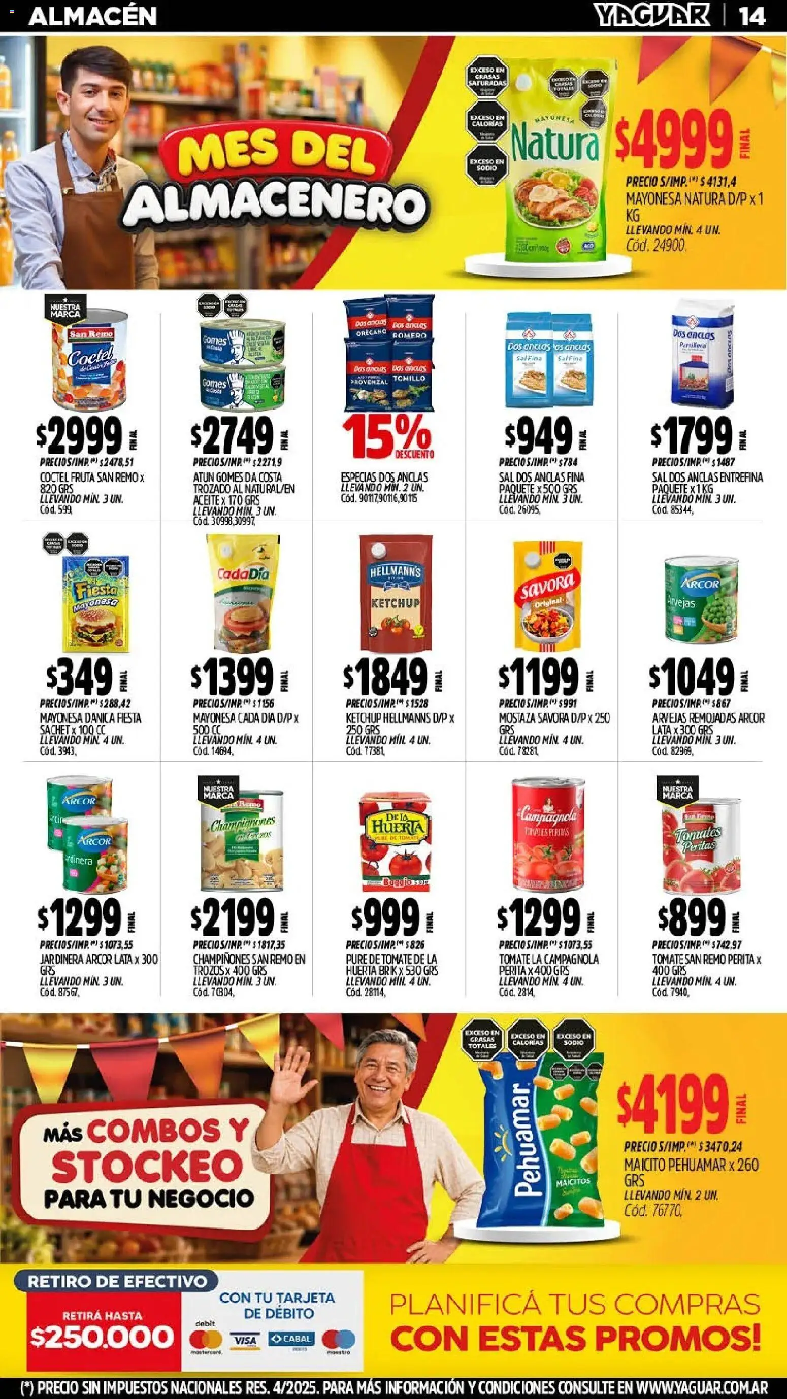 Yaguar - Oferta Semanal Neuquen │ válido desde el 28/09/2026 | Página: 14 | Productos: Aceite, Mostaza, Sal, Tomates