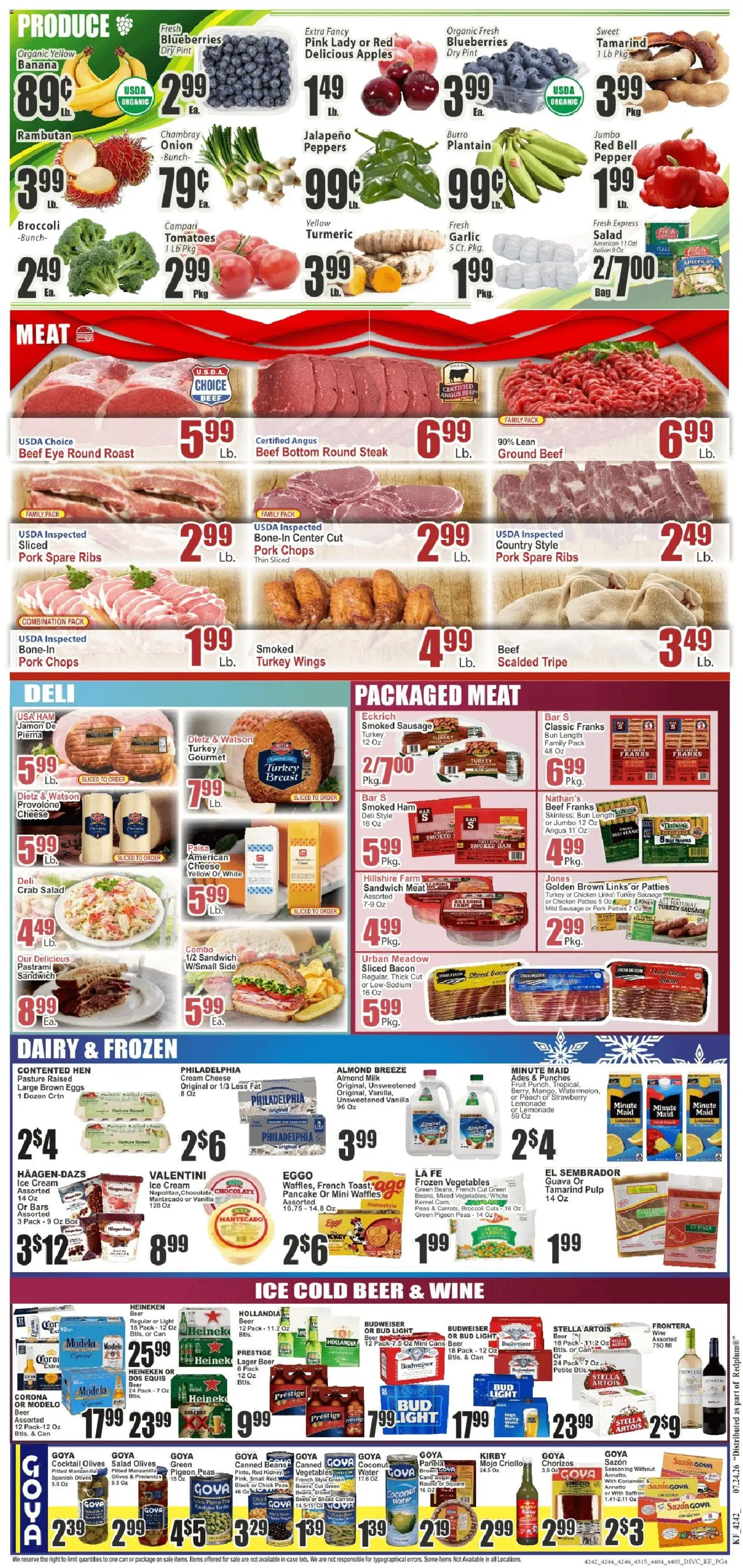 Key Food Weekly Ad - valid from 07/24/2026 | Page: 4 | Products: Peppers, Pork, Beef, Salad