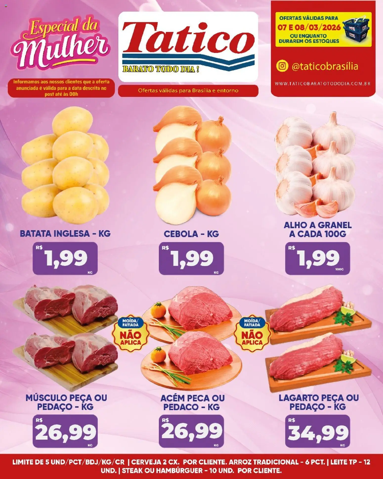 Tatico Folheto - válido de 09.03.2026 | Página: 26 | Produtos: Cebola, Leite, Arroz, Batata