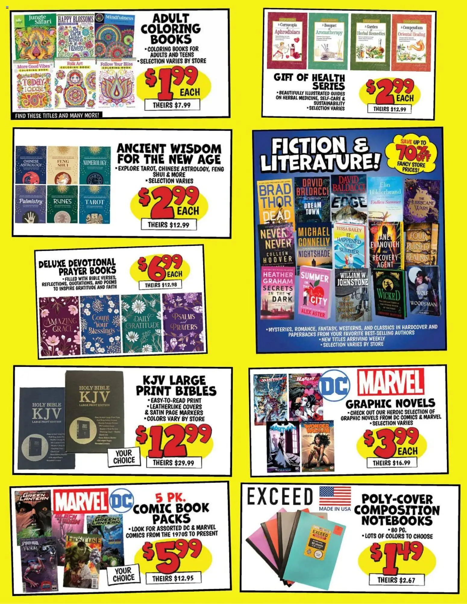 Ollie's Weekly Ad - valid from 08/19/2026 | Page: 3 | Products: Notebooks, Flowers, Books, Heather