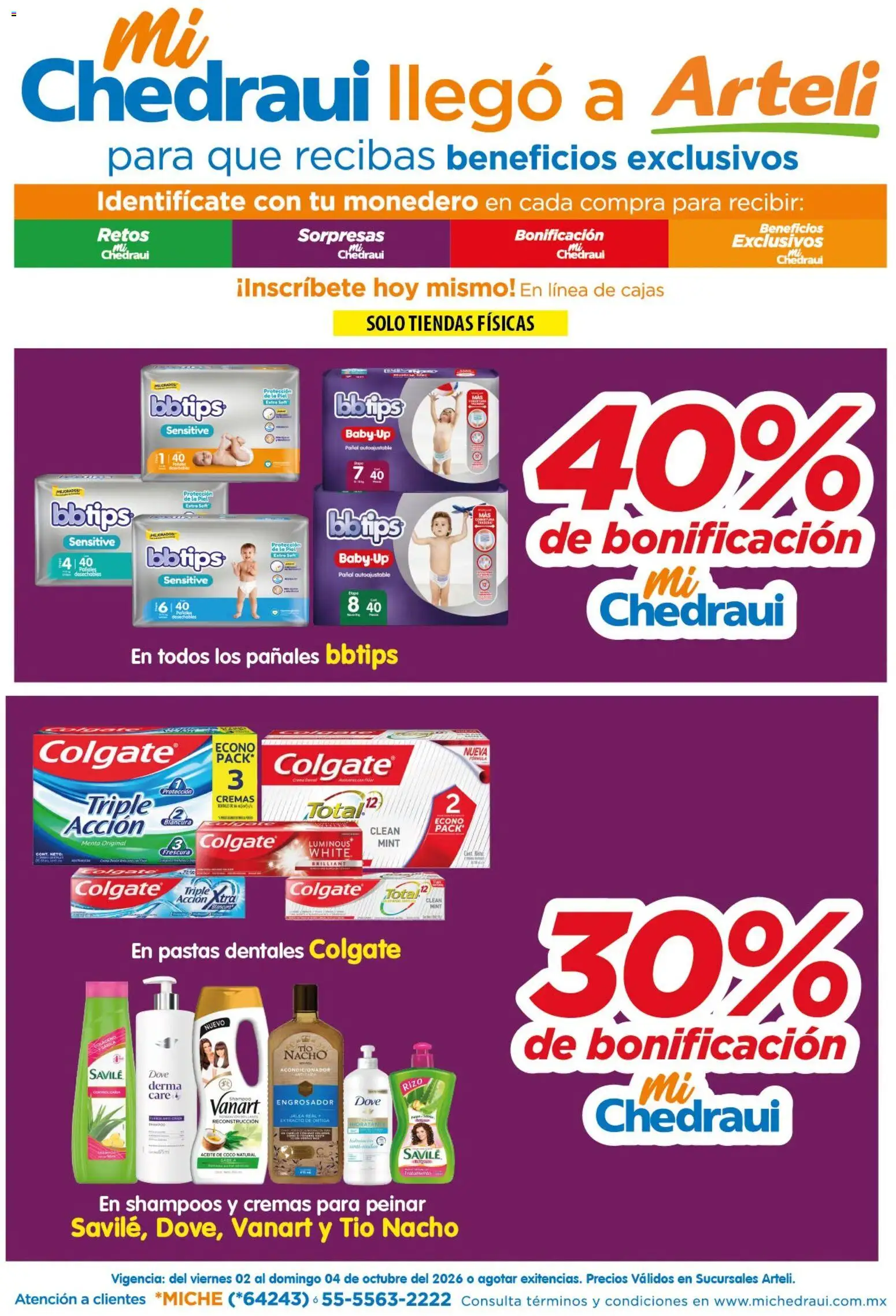 Nuevas ofertas de Arteli válidas en toda la República Mexicana desde el 02/10/2026. ¡Encuentra las mejores ofertas en Arteli folleto Mi Chedraui! | Página: 1
