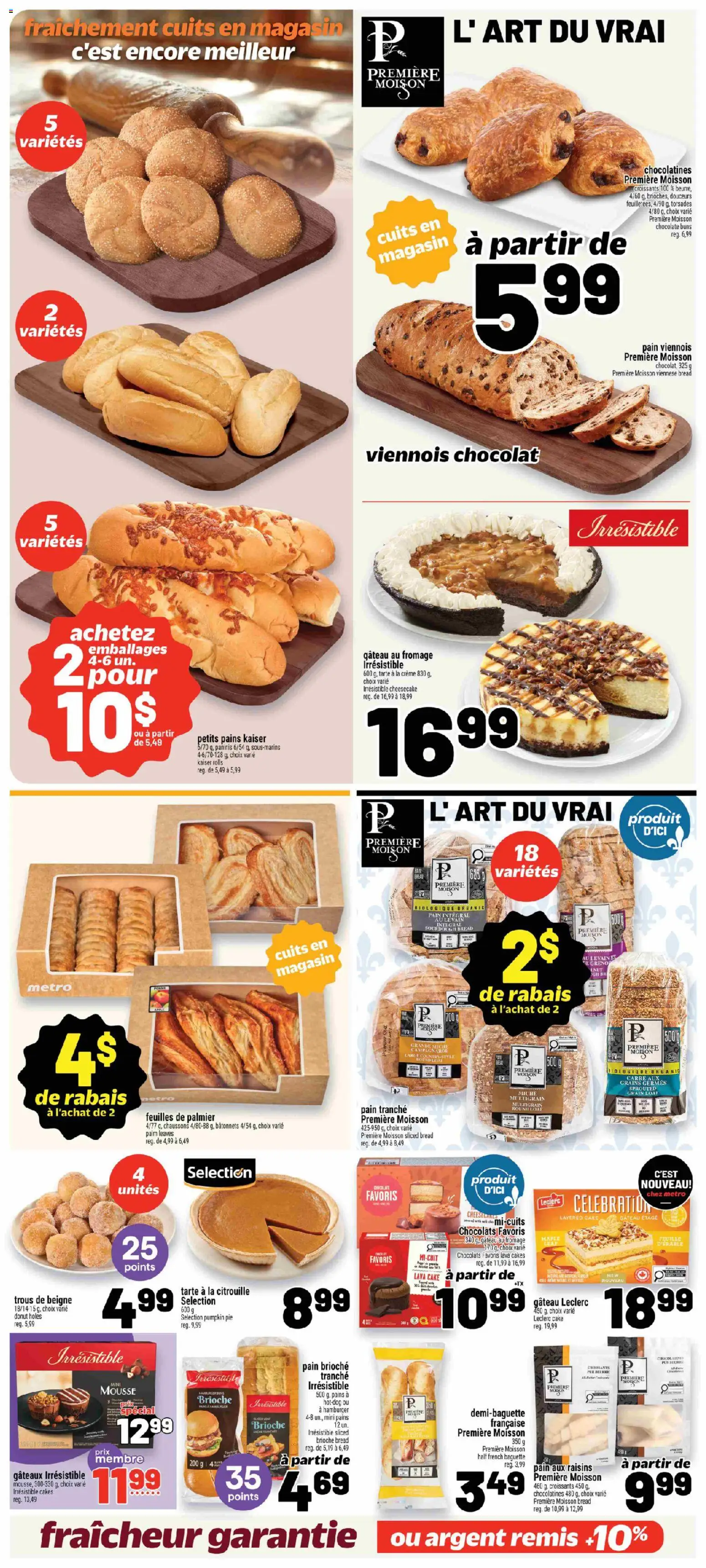 Metro flyer valid from Oct 1, 2026 | Page: 15 | Products: French baguette, Hamburger, Raisins, Bread