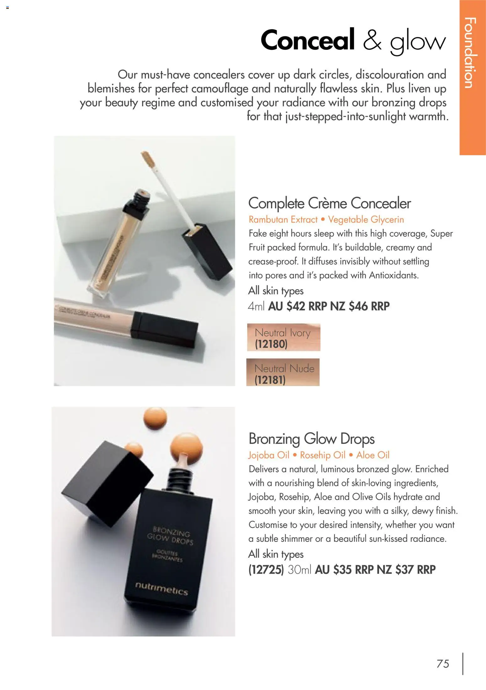 Nutrimetics catalogue - valid from 01/09/2026 | Page: 75 | Products: Concealer, Oil, Fruit, Foundation