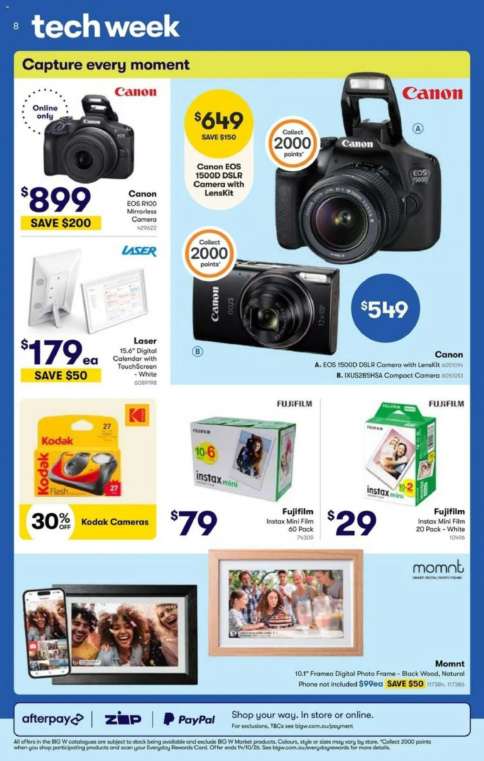 Big W catalogue - valid from 01/10/2026 | Page: 8 | Products: Photo frame, Digital, Phone, Camera