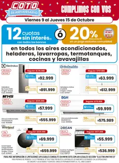Vista previa Coto ofertas electro válido desde el 09/10/2026