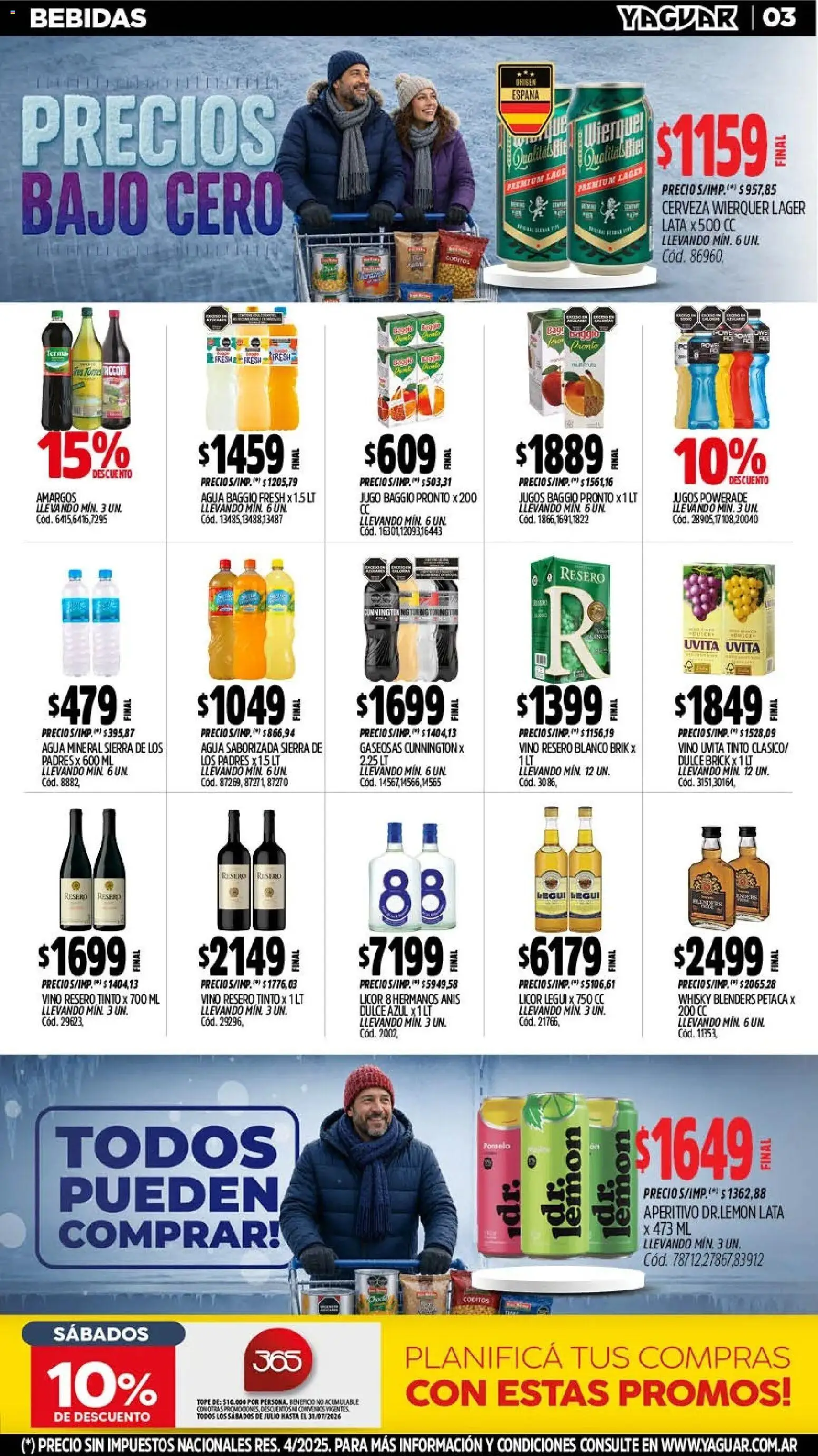 Yaguar - Oferta Semanal Mar del Plata │ válido desde el 20/07/2026 | Página: 3 | Productos: Agua, Jugo, Agua saborizada, Sierra