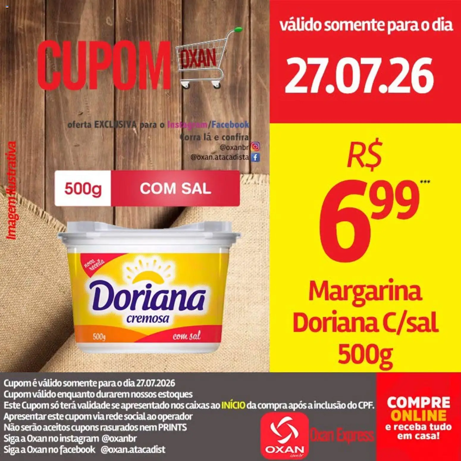 Oxan Atacadista Folheto - válido de 27/07/2026 | Página: 13 | Produtos: Doriana, Sal, Margarina