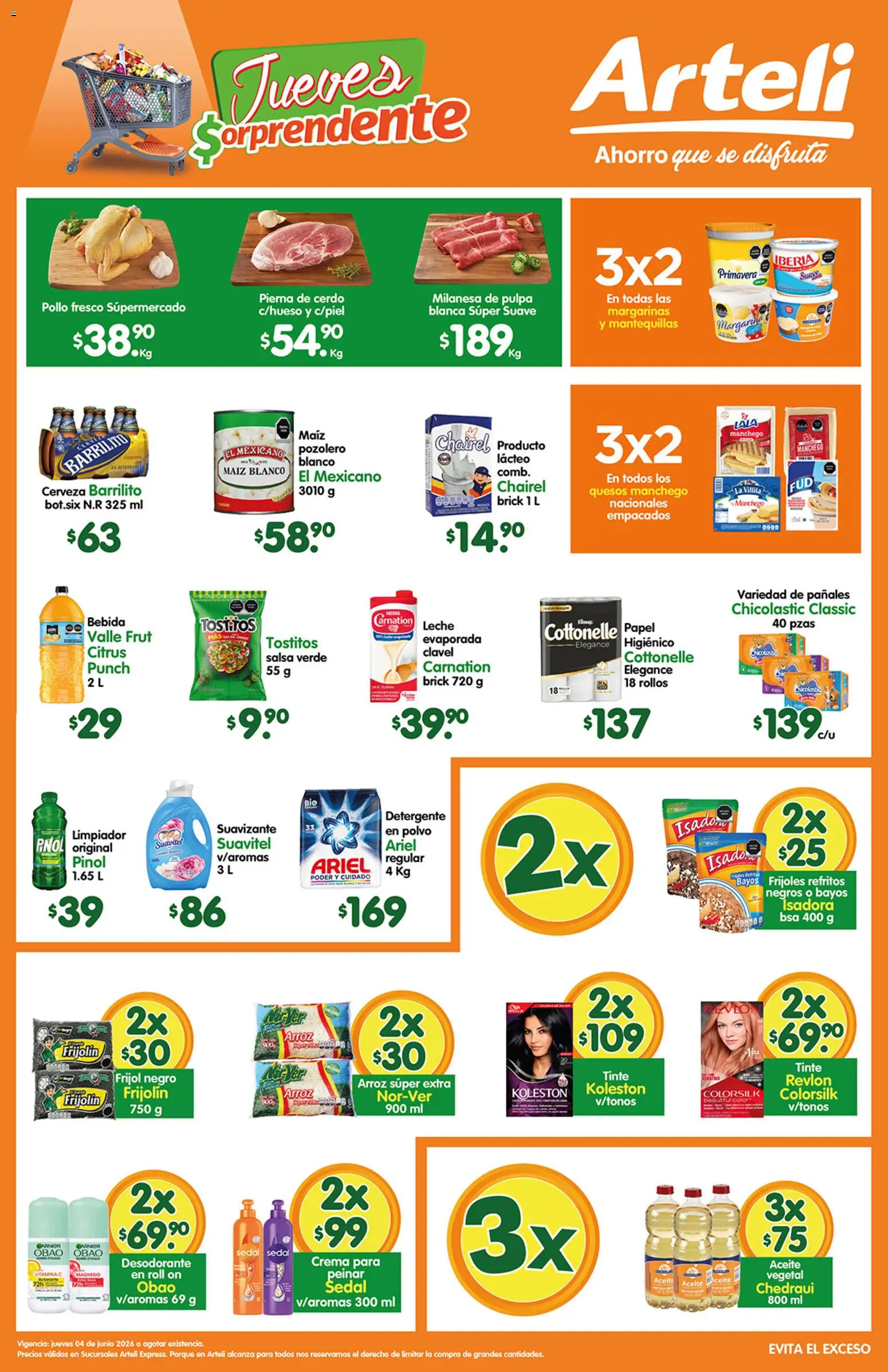 Nuevas ofertas de Arteli válidas en toda la República Mexicana desde el 04.06.2026. ¡Encuentra las mejores ofertas en Arteli folleto Express! | Página: 1 | Productos: Desodorante, Maíz, Aceite, Cerveza