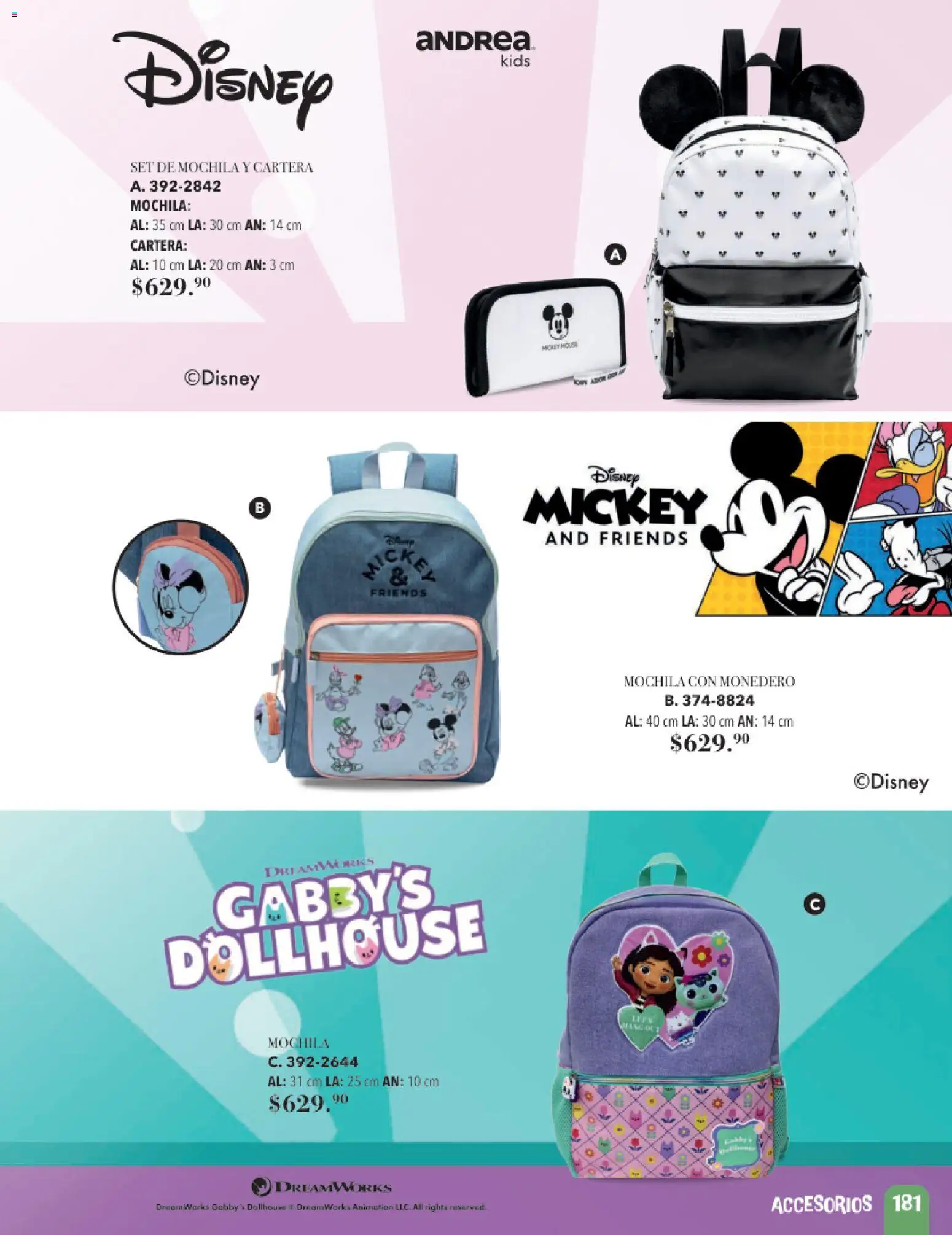 Nuevas ofertas de Andrea válidas en toda la República Mexicana desde el 24.05.2026. ¡Encuentra las mejores ofertas en Andrea catálogo Infantil! | Página: 137 | Productos: Monedero, Mochila