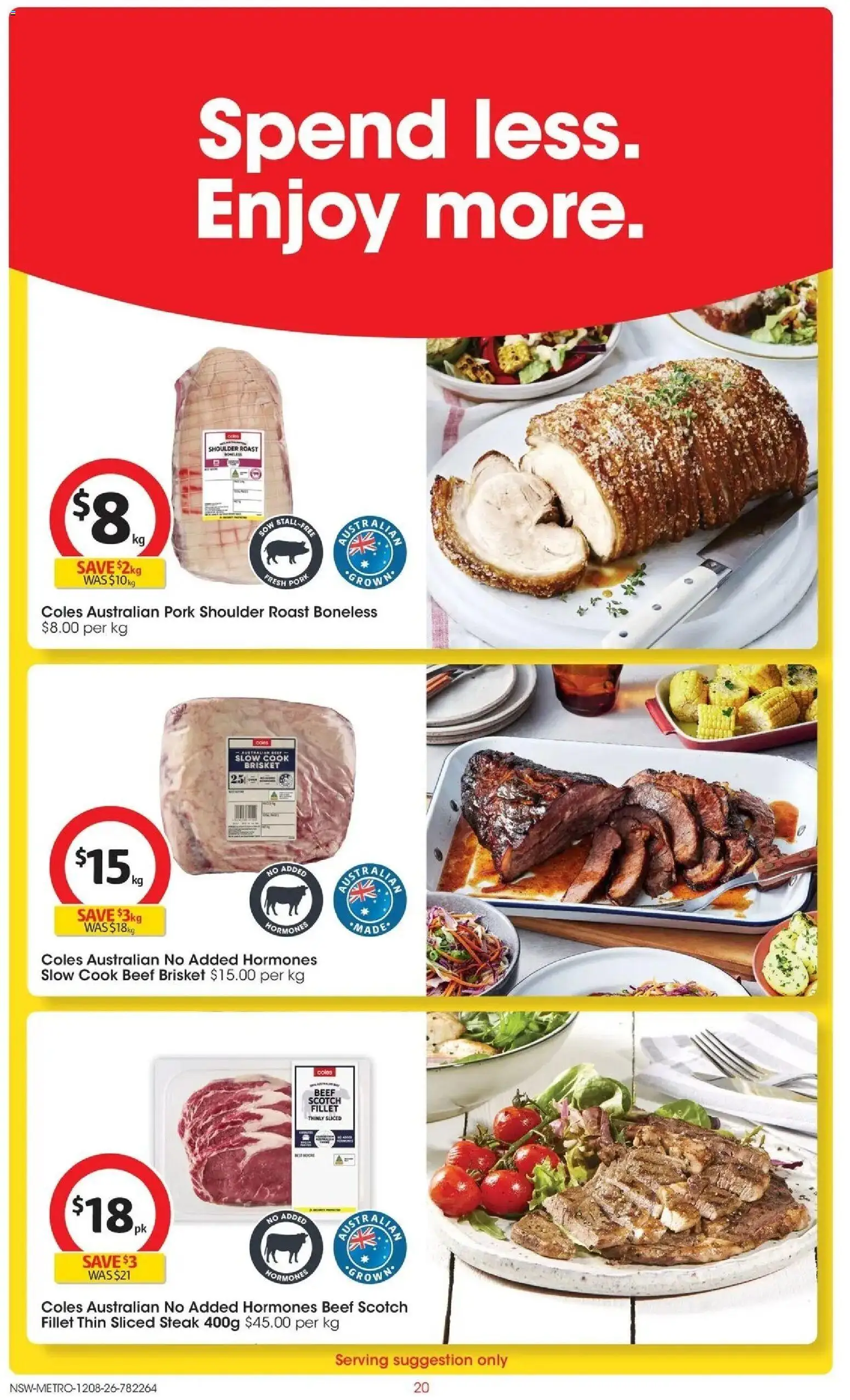 Coles catalogue - valid from 12/08/2026 | Page: 20 | Products: Pork, Beef, Steak, Pork shoulder