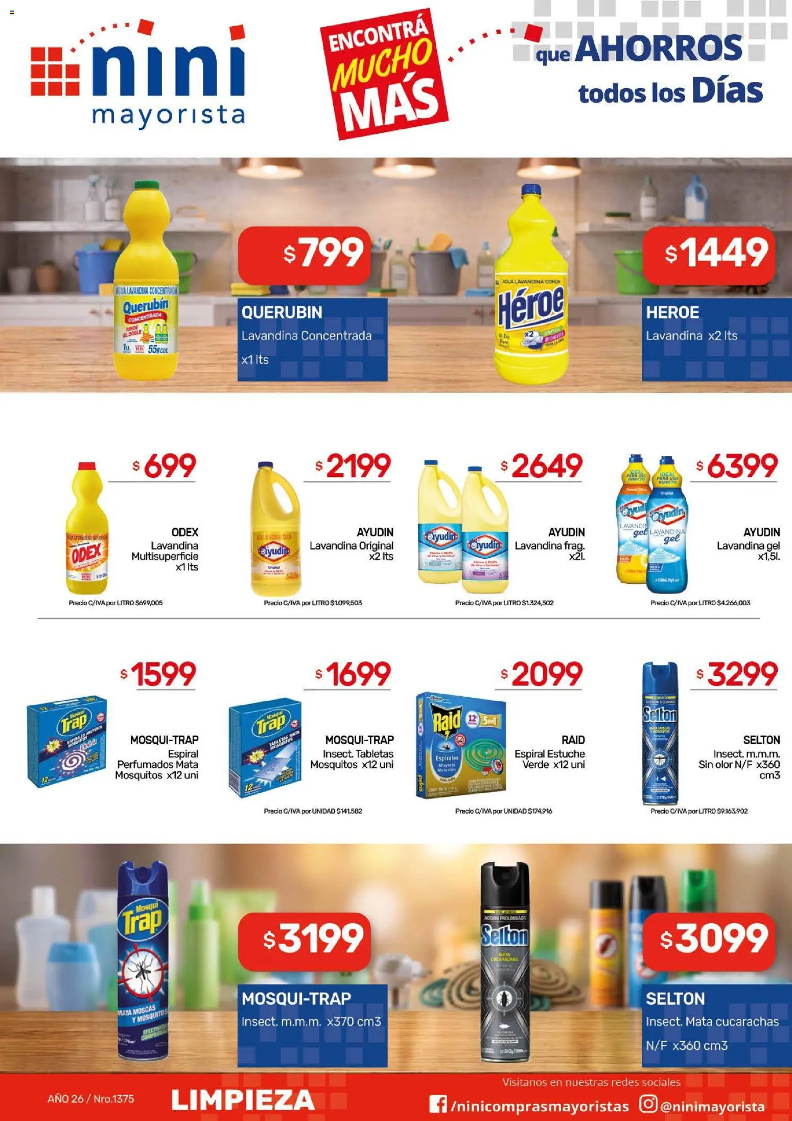 NINI Mayorista catálogo │ válido desde el 31/08/2026 | Página: 11 | Productos: Mata moscas, Lavandina, Agua, Estuche